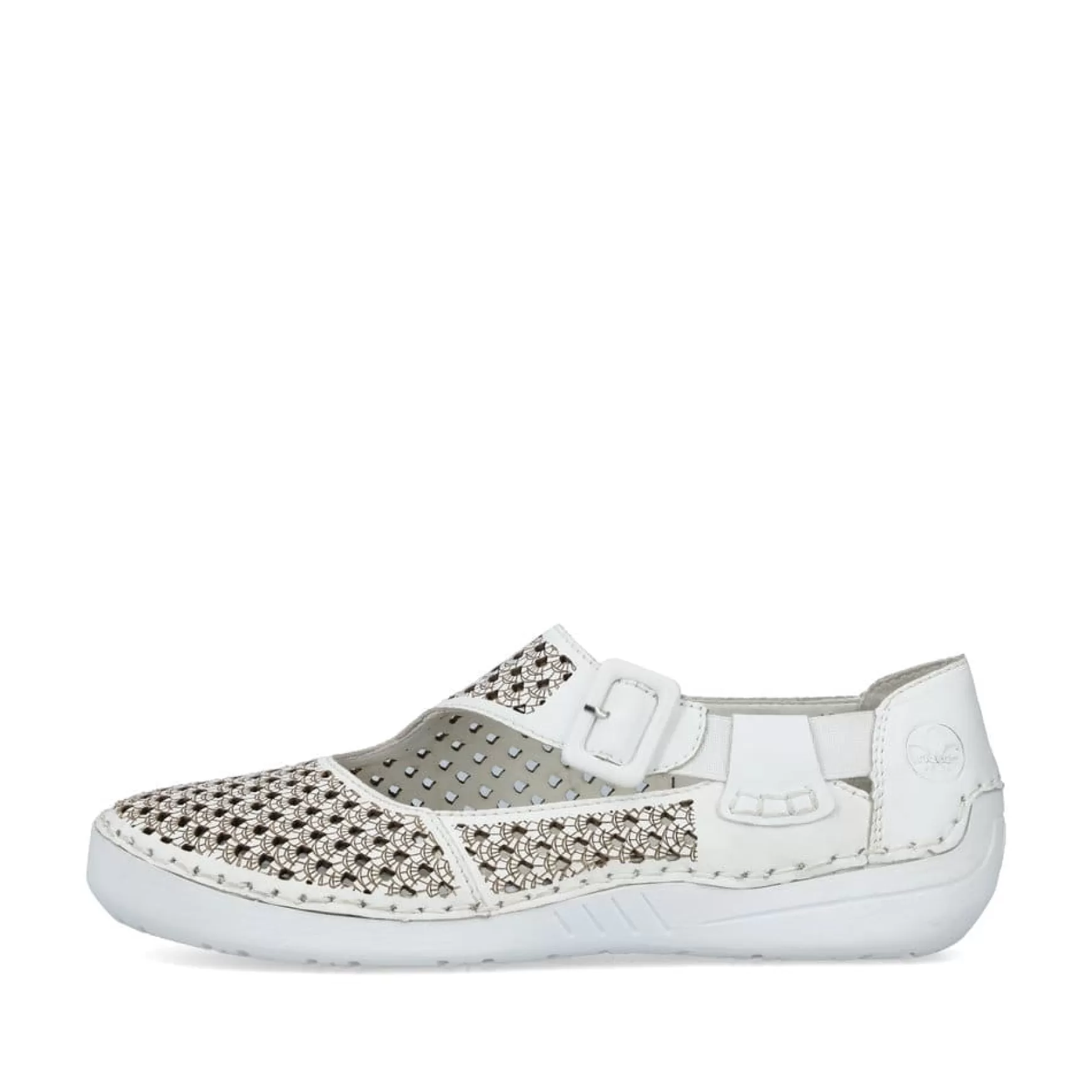 Women'S Ballerinas Crystal White-Rieker Hot