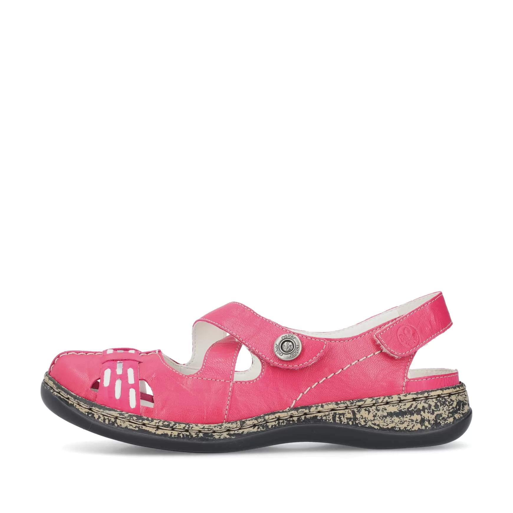 Women'S Ballerinas Red Pink-Rieker New