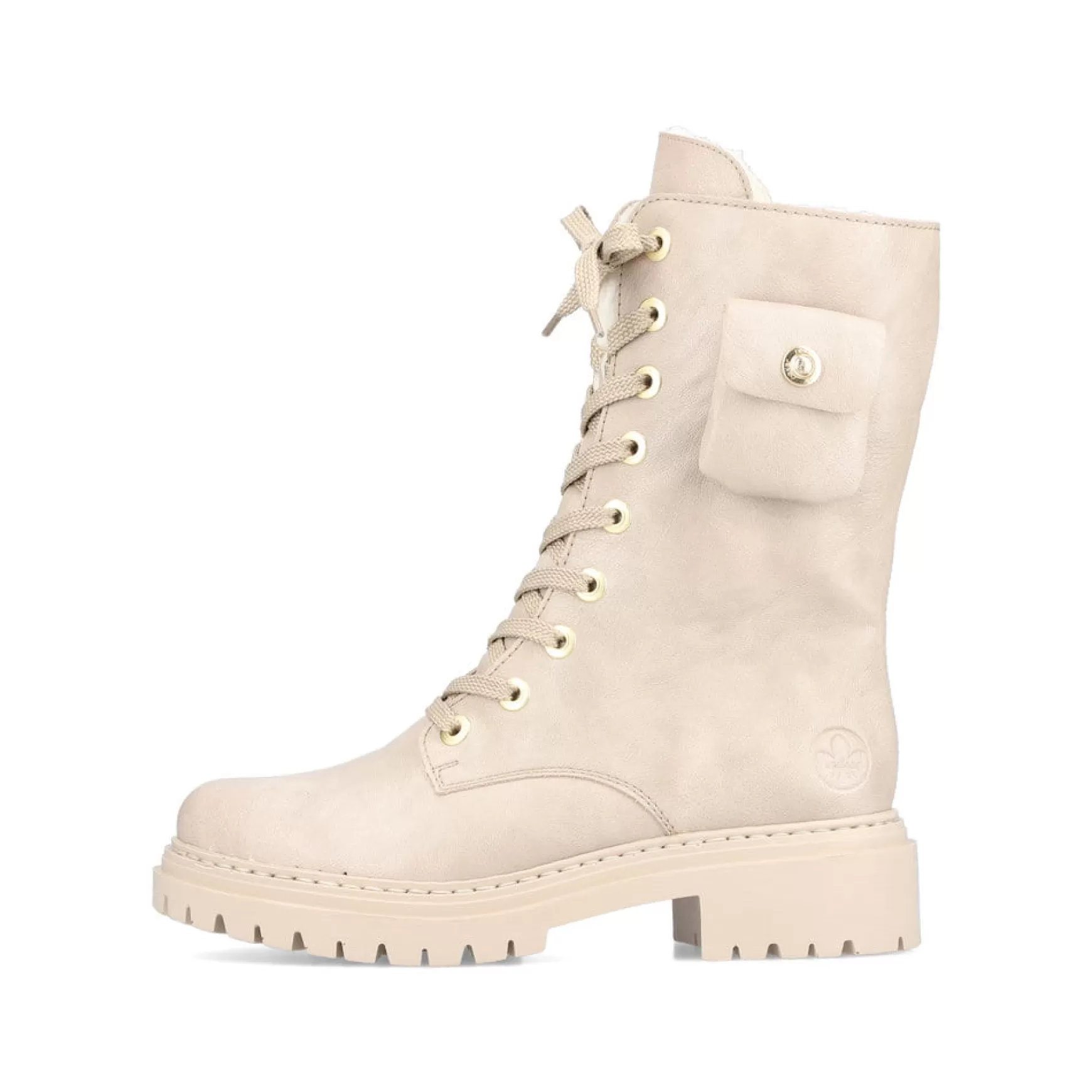 Women'S Biker Boots Cream Beige-Rieker Clearance