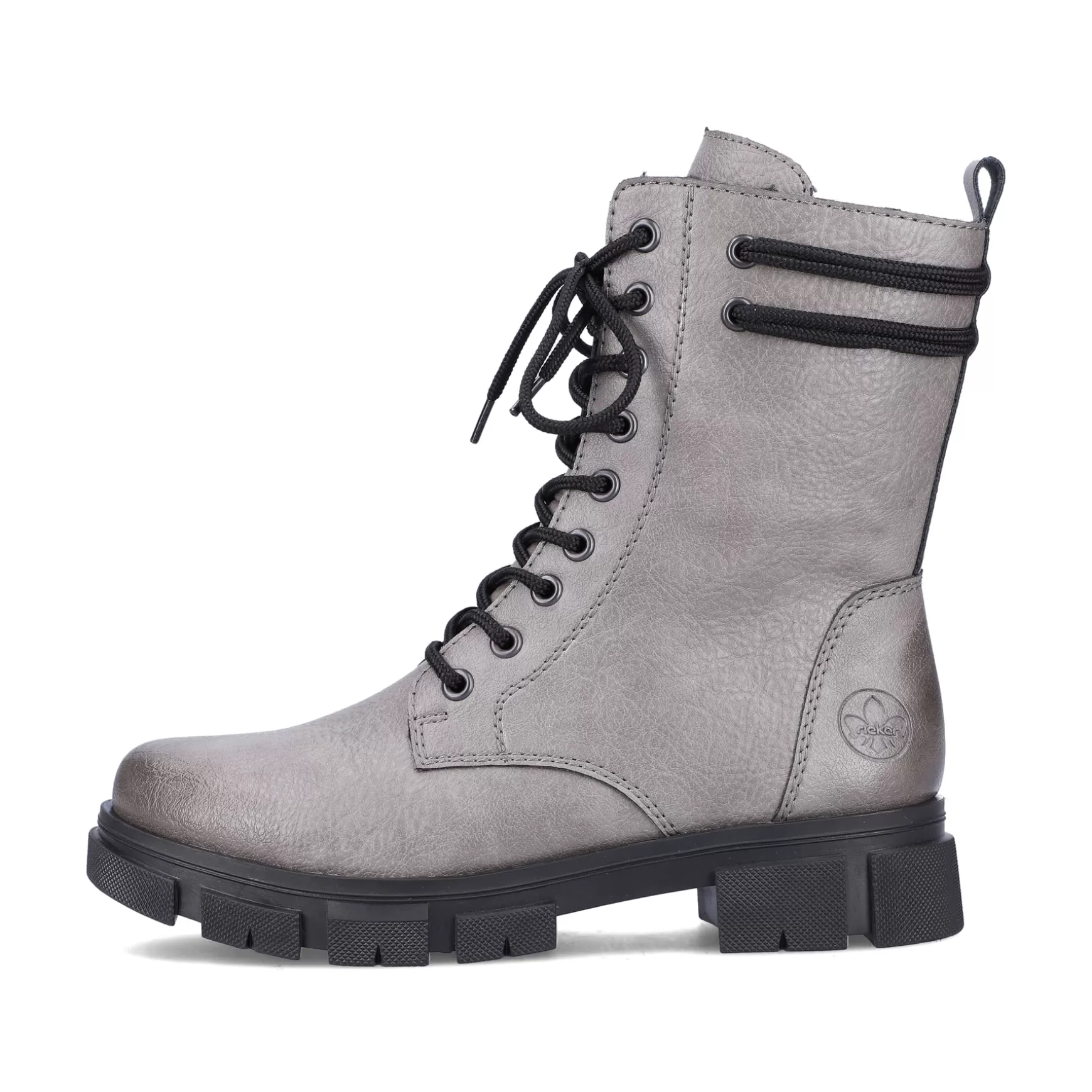 Women'S Biker Boots Granite Gray-Rieker Flash Sale