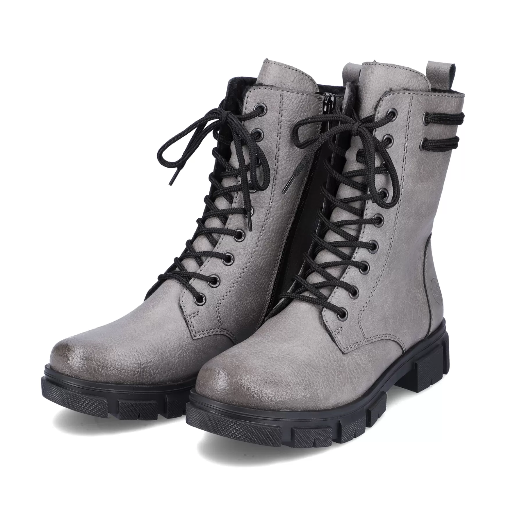 Women'S Biker Boots Granite Gray-Rieker Flash Sale