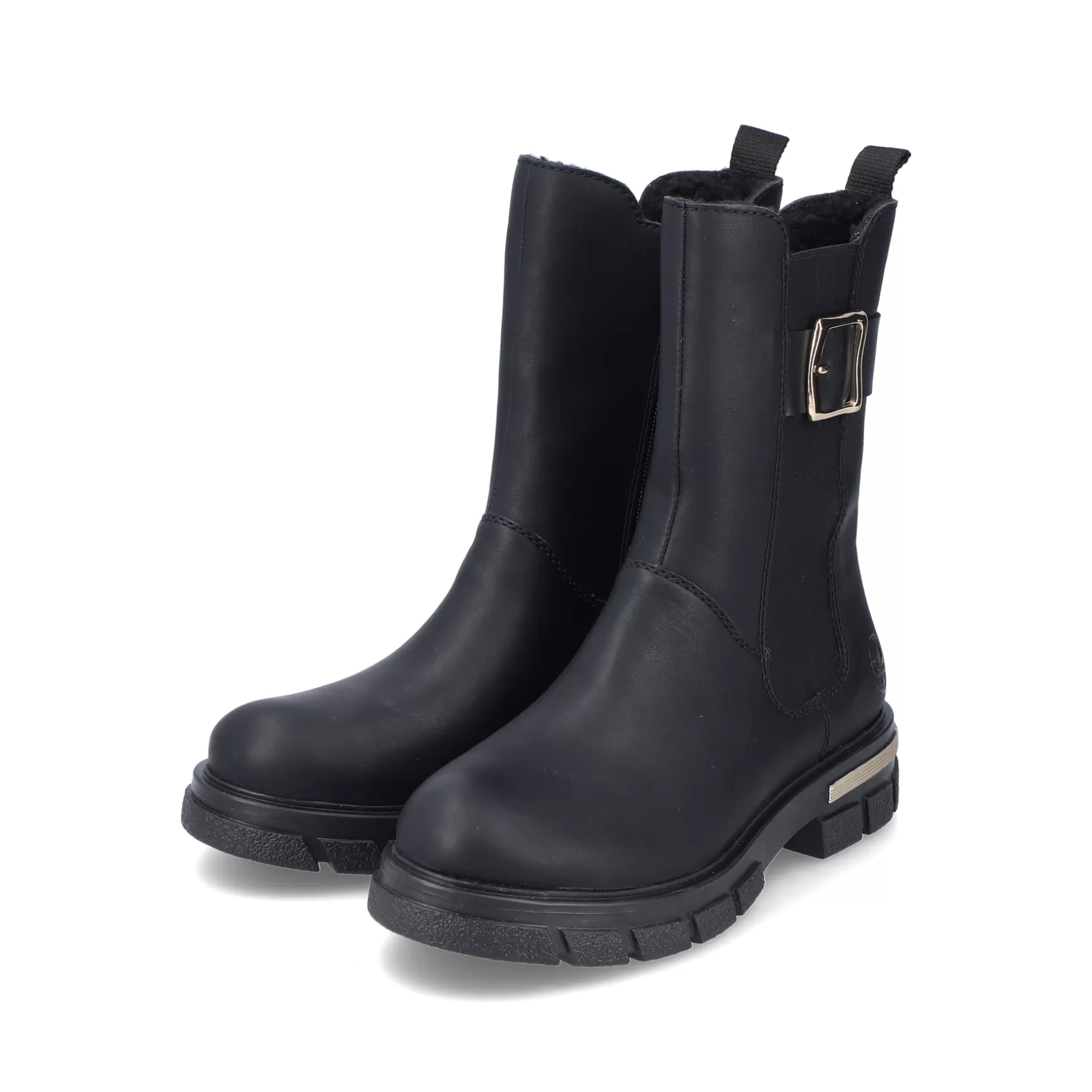 Women'S Biker Boots Jet Black-Rieker Cheap