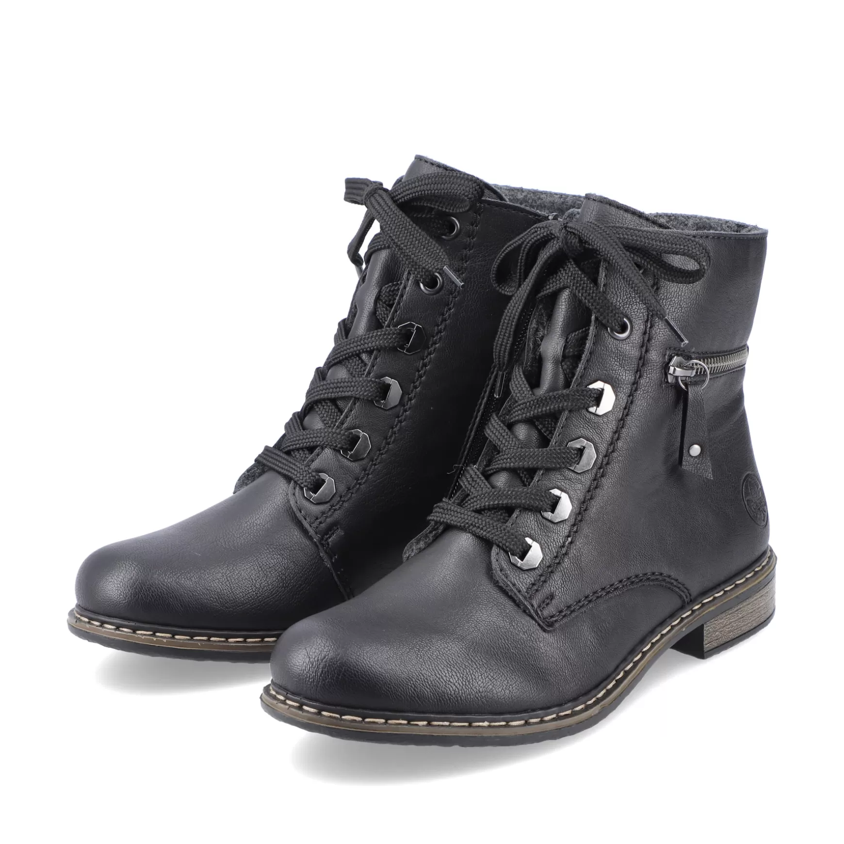 Women'S Biker Boots Jet Black-Rieker Flash Sale