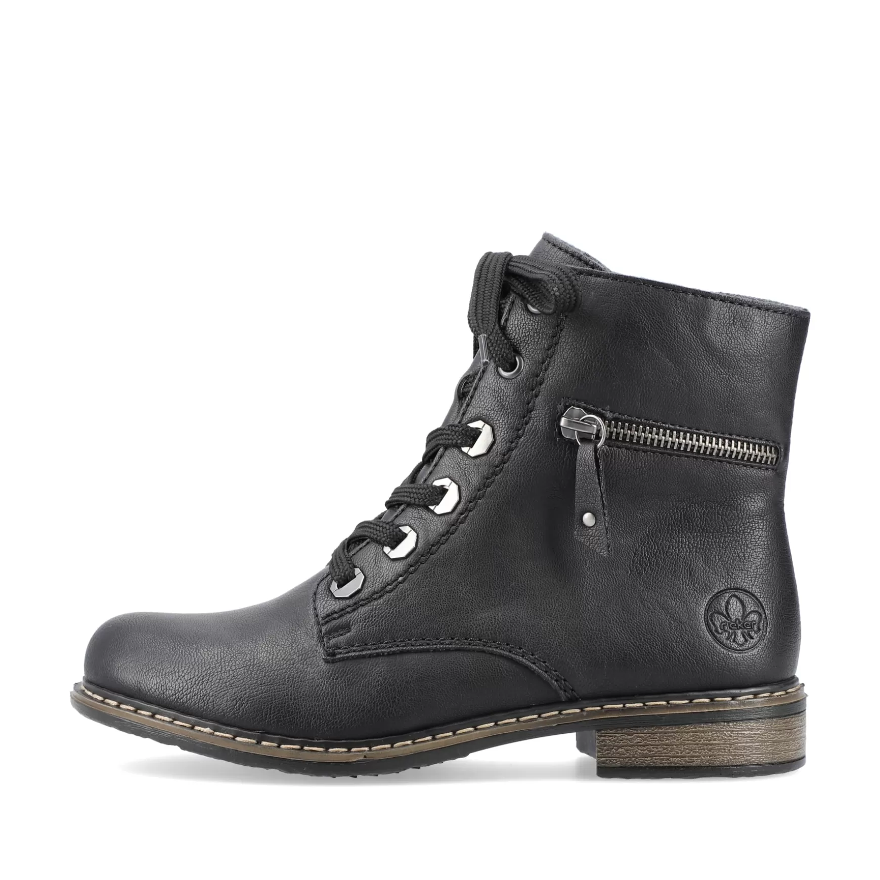 Women'S Biker Boots Jet Black-Rieker Flash Sale