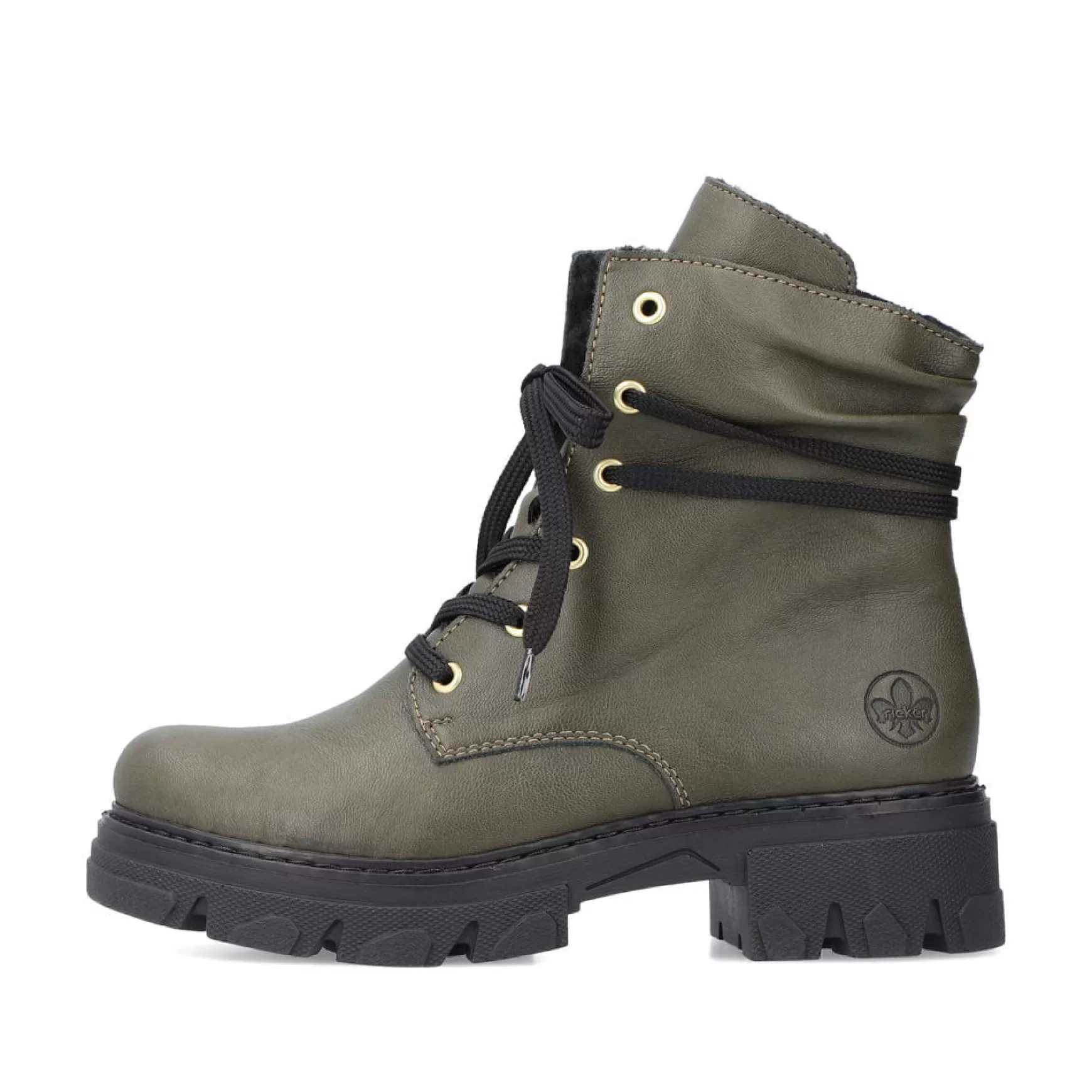 Women'S Biker Boots Khaki Green-Rieker Fashion