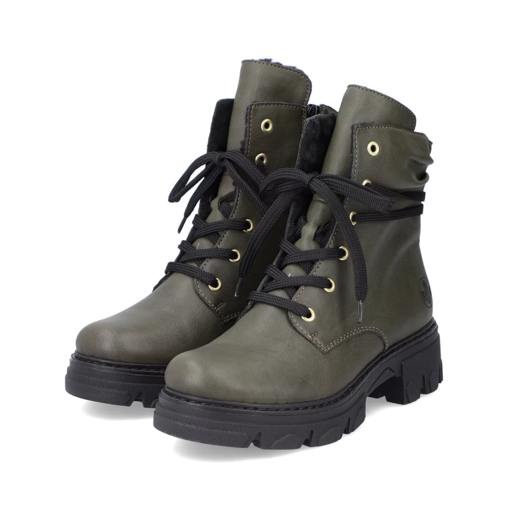 Women'S Biker Boots Khaki Green-Rieker Fashion