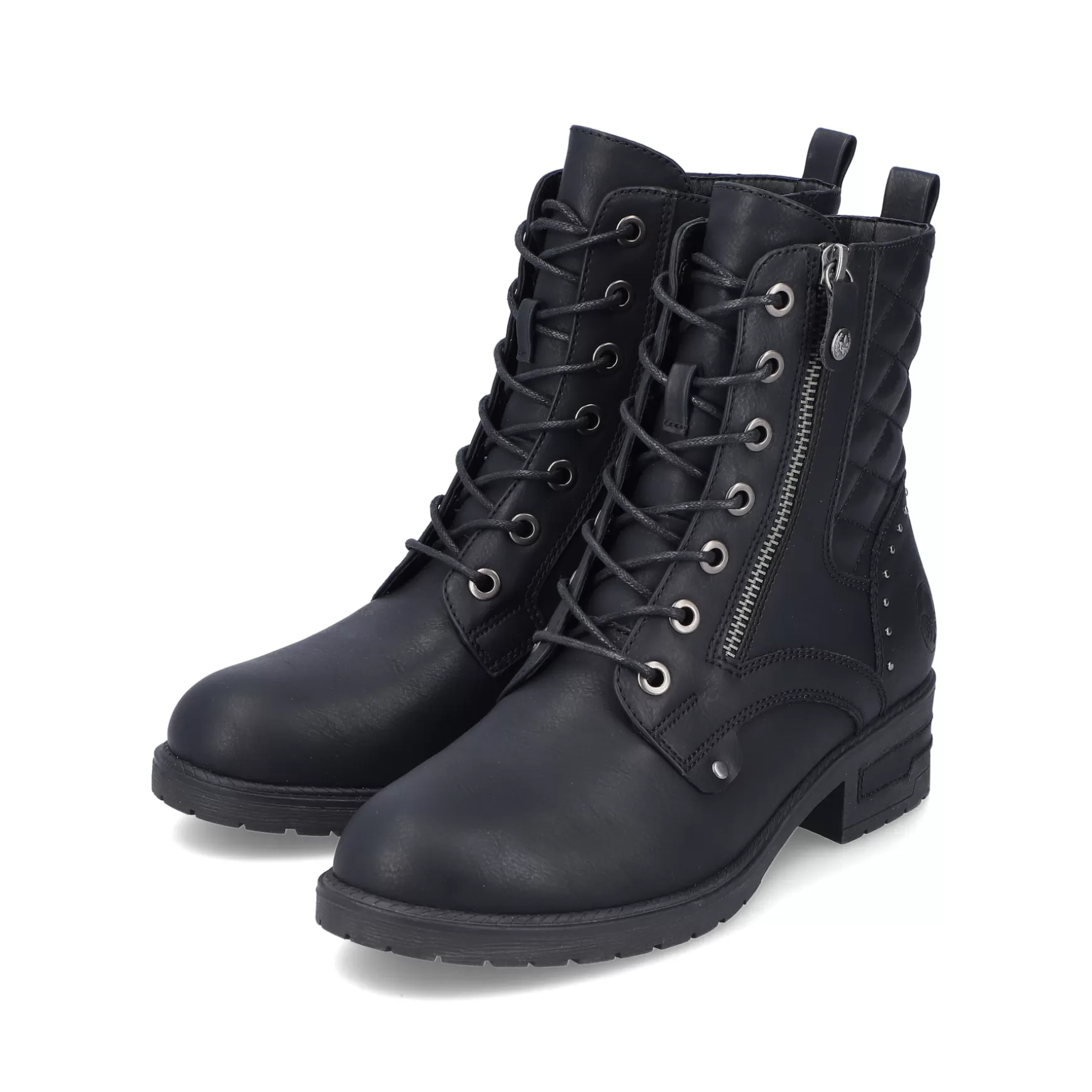 Women'S Biker Boots Night Black-Rieker Fashion