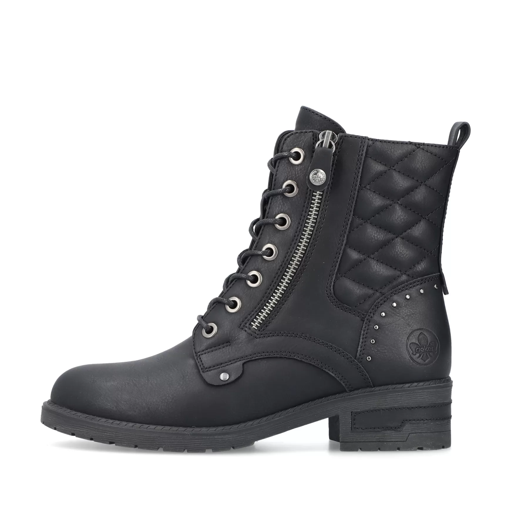 Women'S Biker Boots Night Black-Rieker Fashion