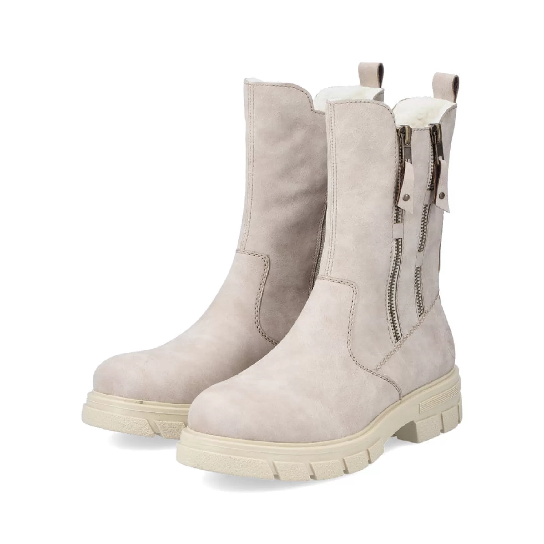 Women'S Biker Boots Sand Beige-Rieker New