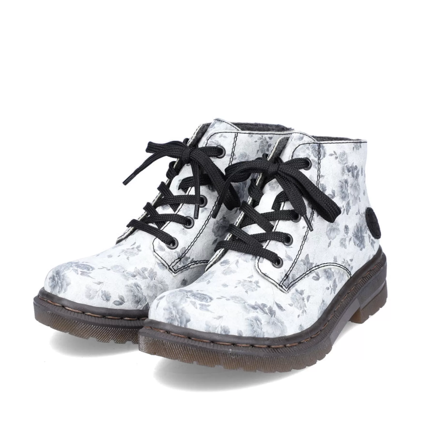 Women'S Biker Boots Silver White-Rieker Fashion