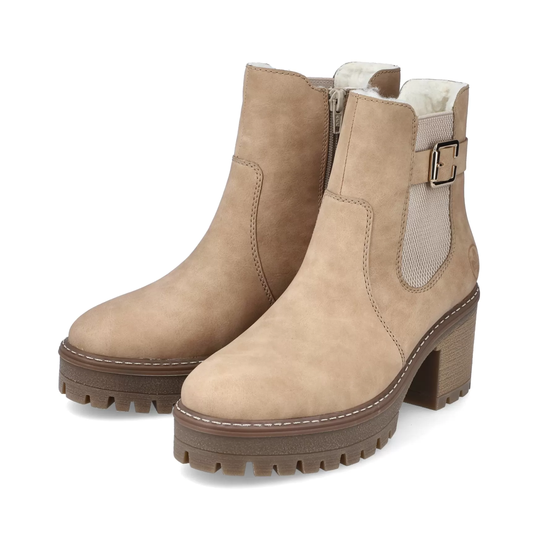 Women'S Chelsea Boots Brown Beige-Rieker New