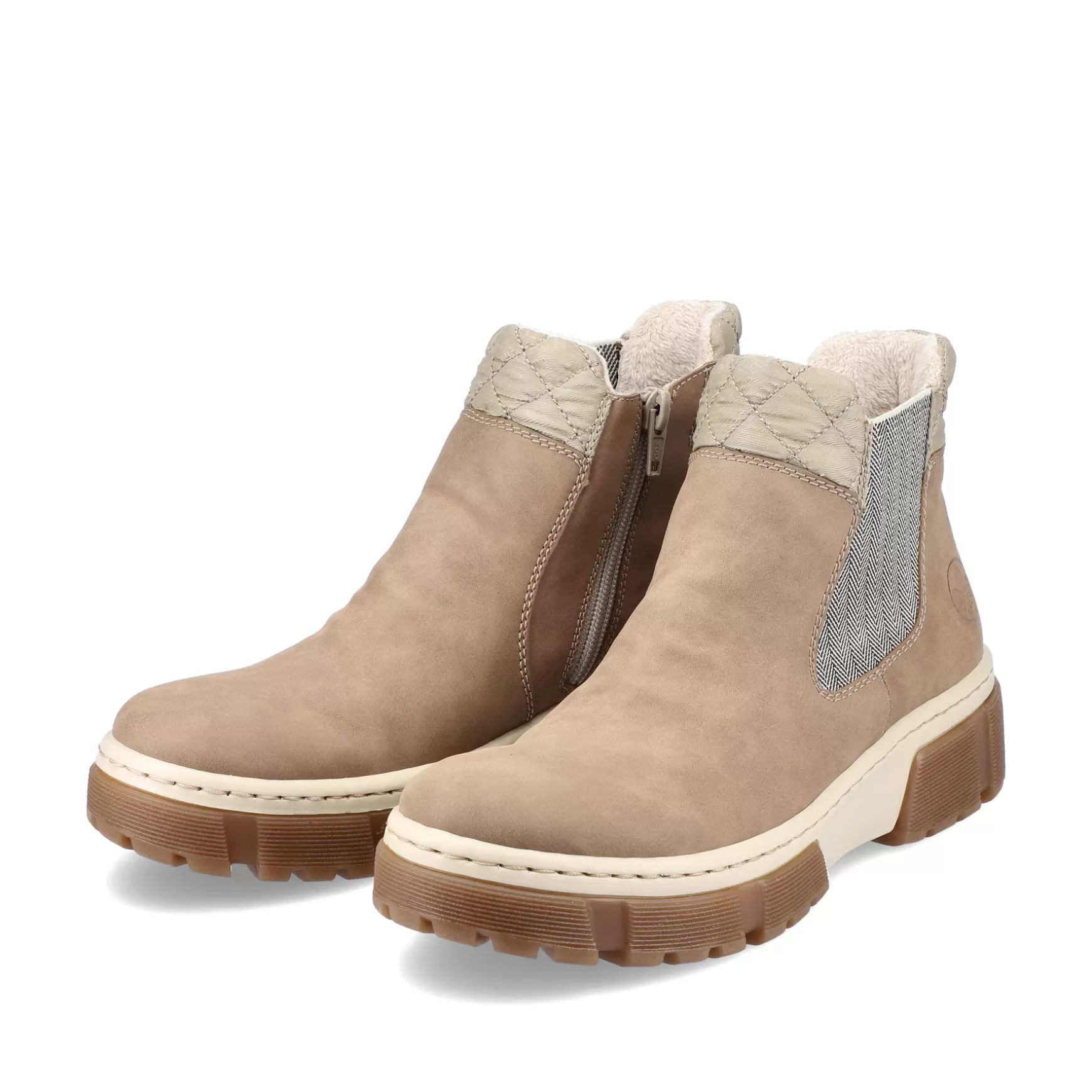 Women'S Chelsea Boots Cream Beige-Rieker Store