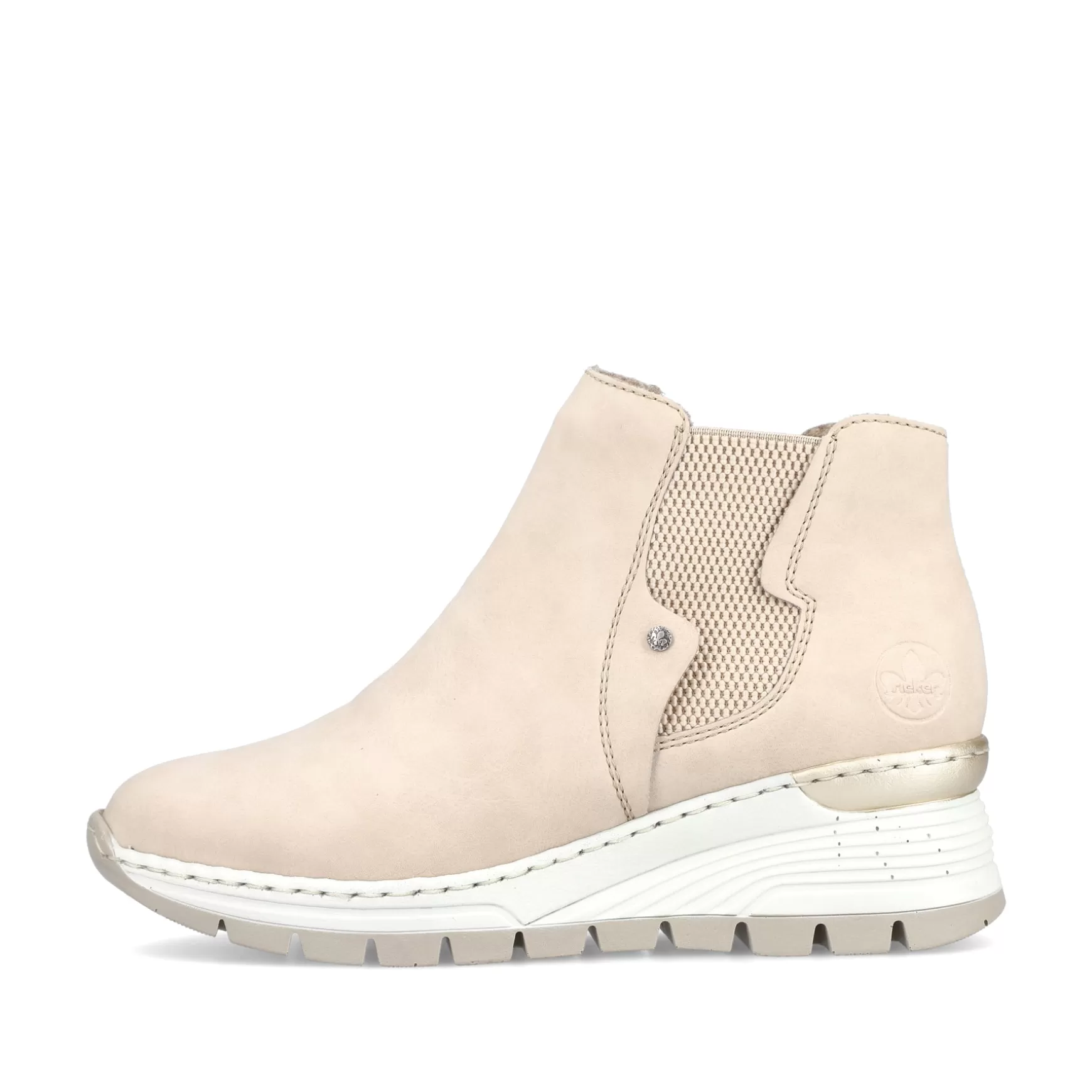 Women'S Chelsea Boots Cream Beige-Rieker New