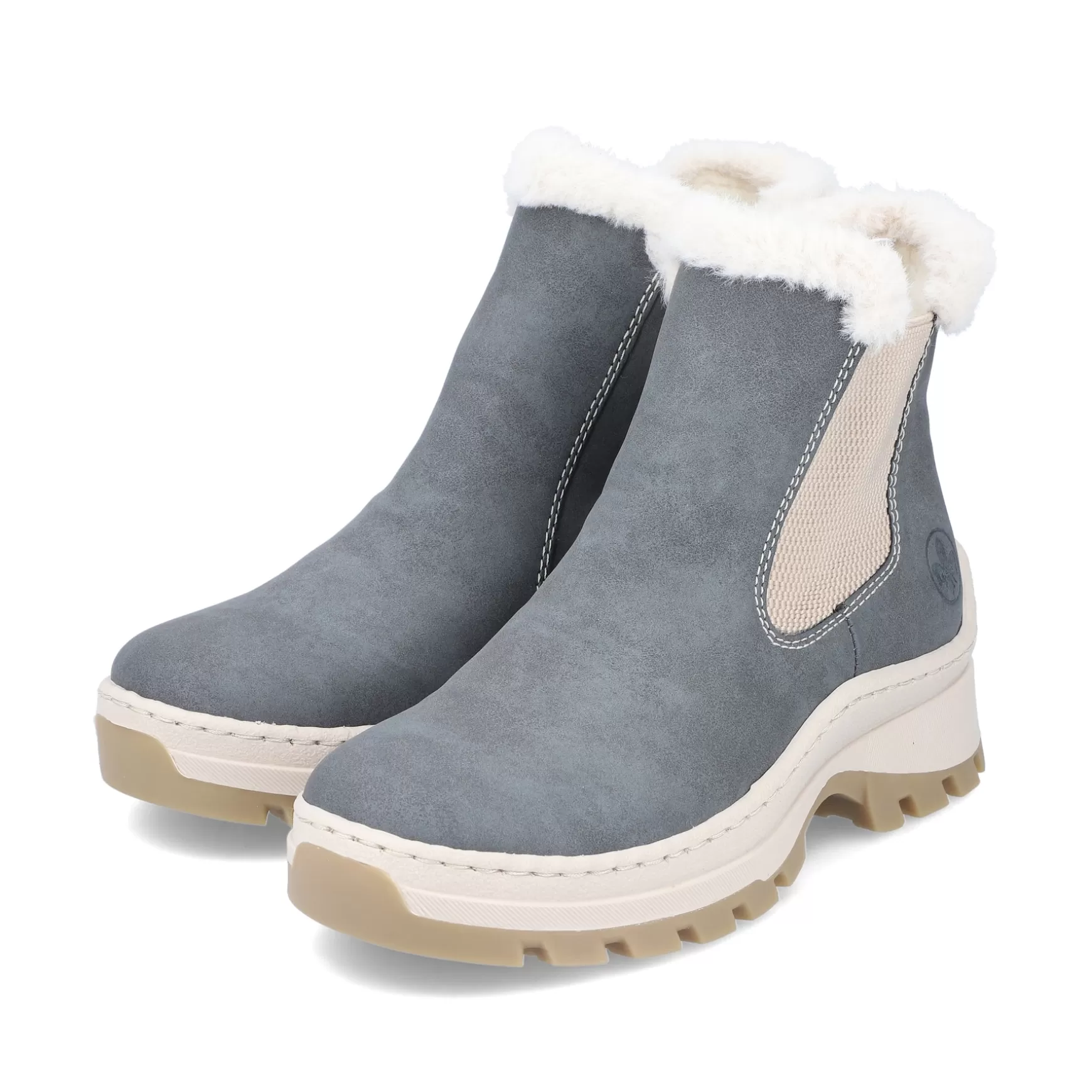 Women'S Chelsea Boots Grey-Blue-Beige-Rieker Flash Sale