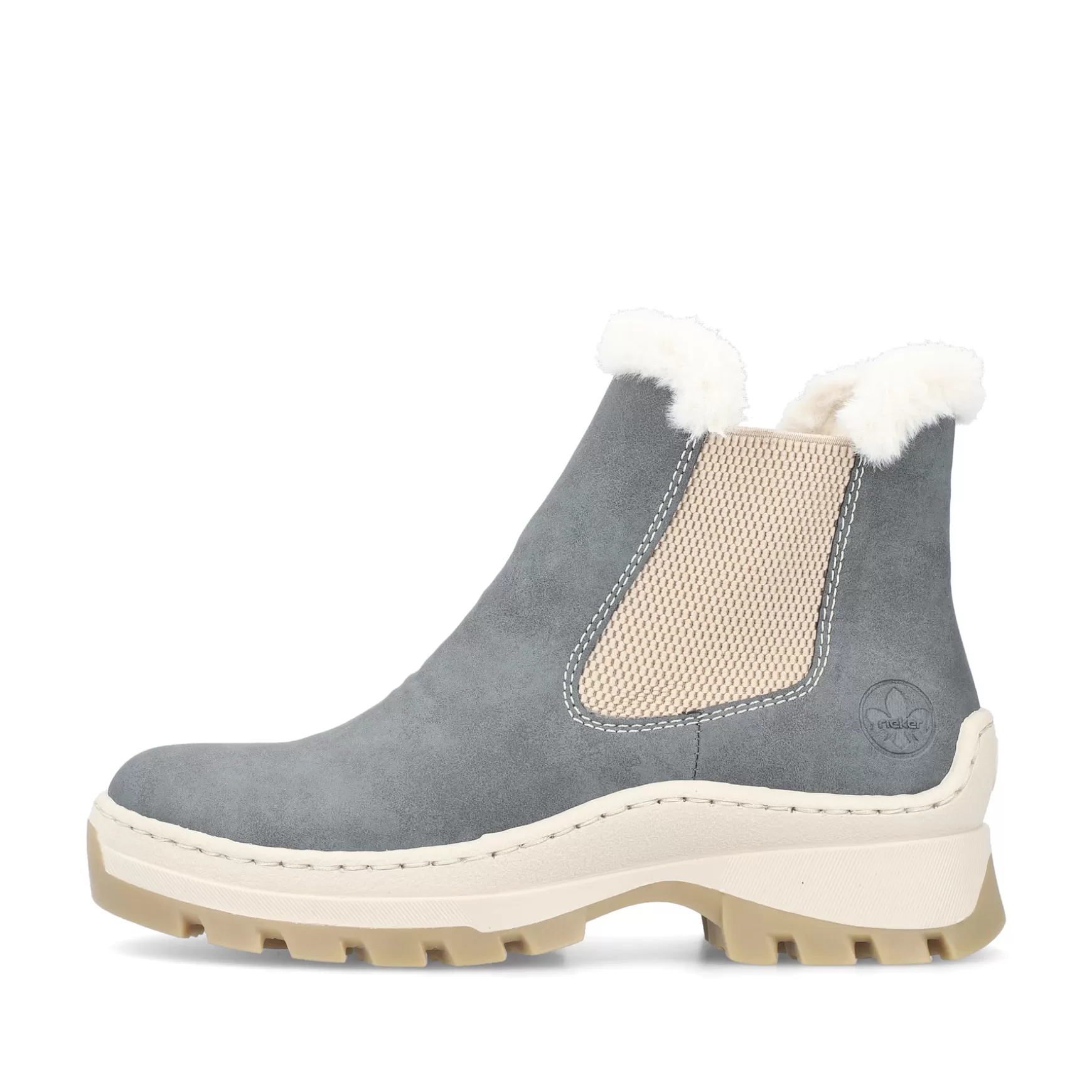 Women'S Chelsea Boots Grey-Blue-Beige-Rieker Flash Sale