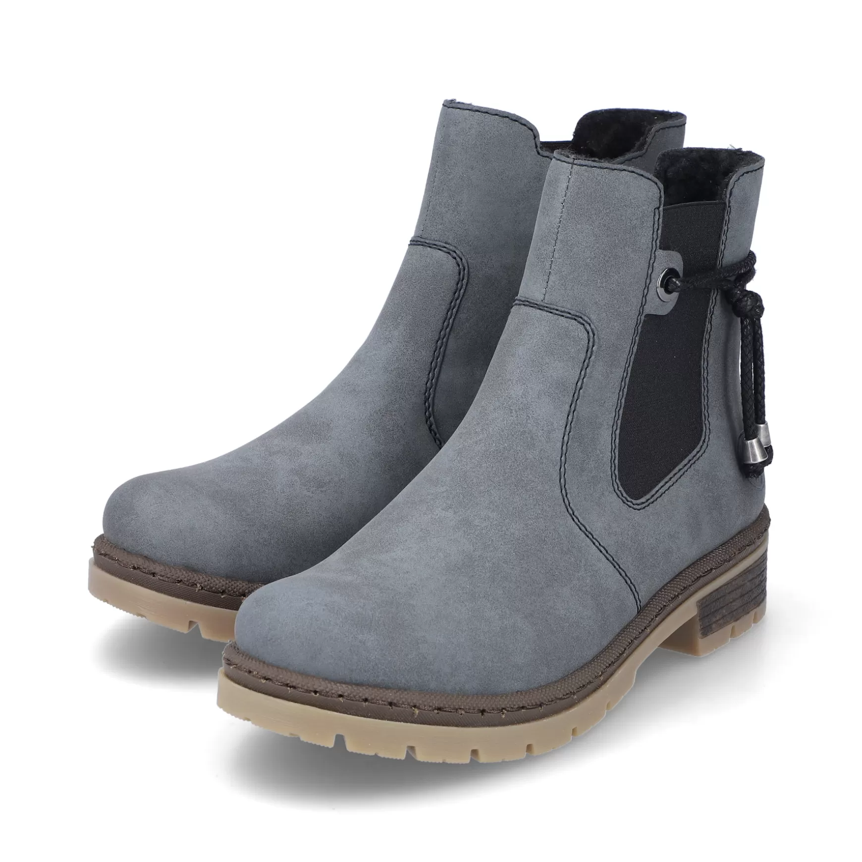 Women'S Chelsea Boots Grey-Blue-Black-Rieker Outlet