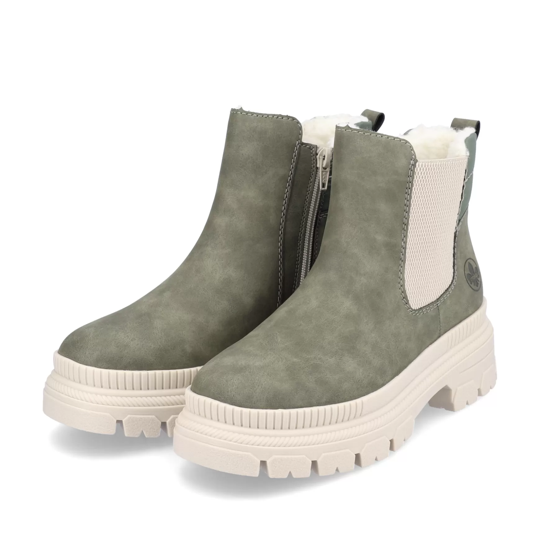 Women'S Chelsea Boots Olive Green-Rieker Outlet