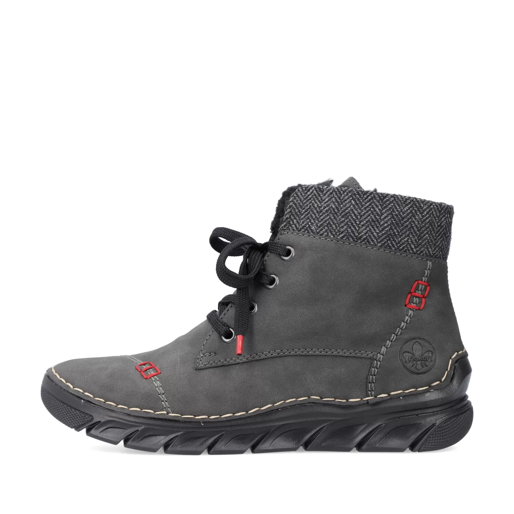 Women'S Corded Boots Anthracite-Rieker Flash Sale