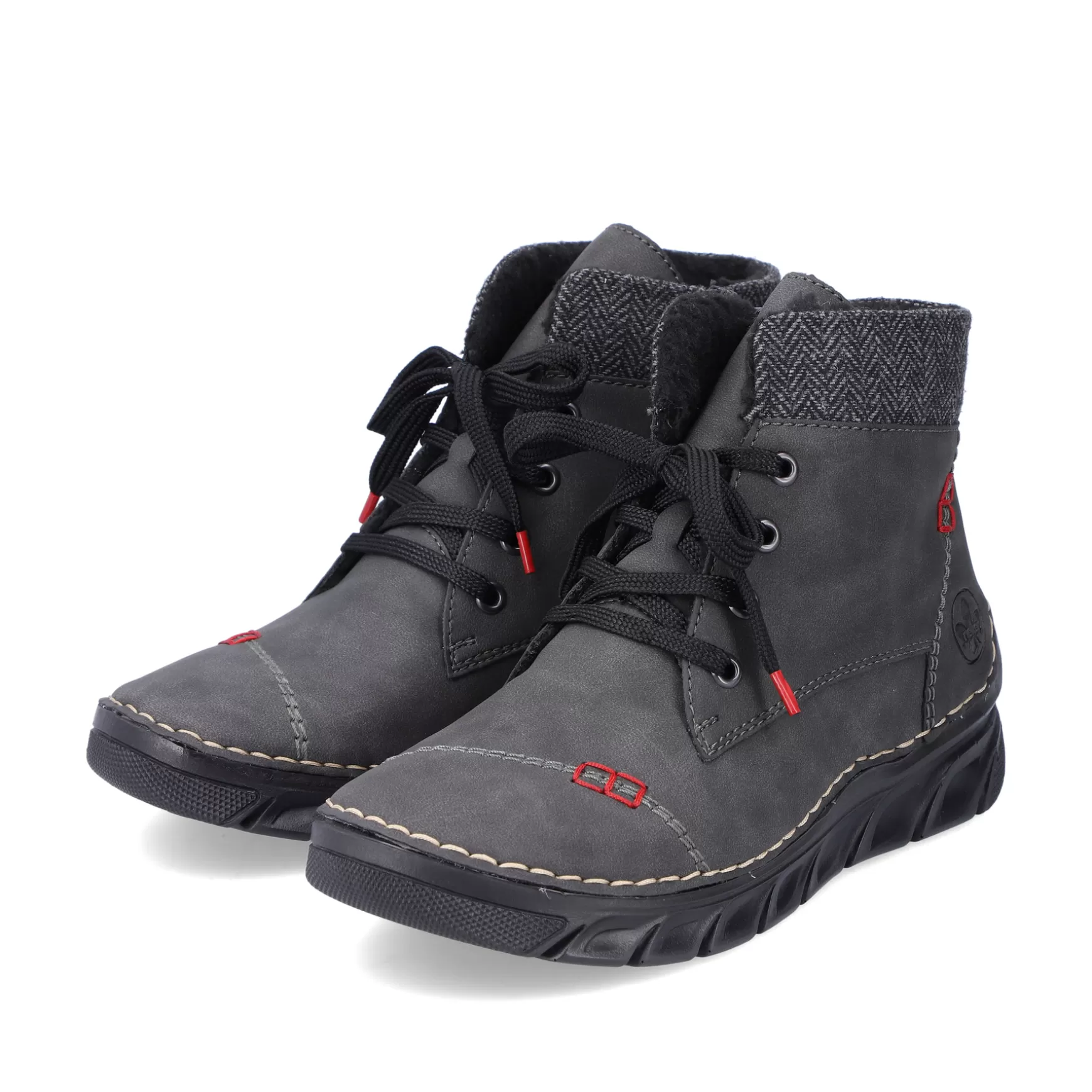 Women'S Corded Boots Anthracite-Rieker Flash Sale