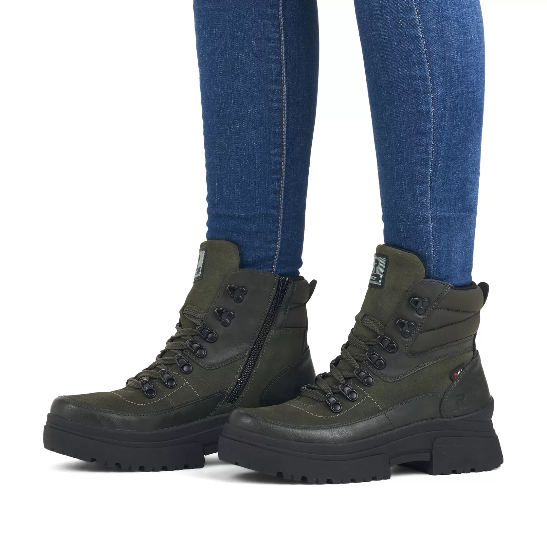 Women'S Corded Boots Army Green Black-Rieker Flash Sale