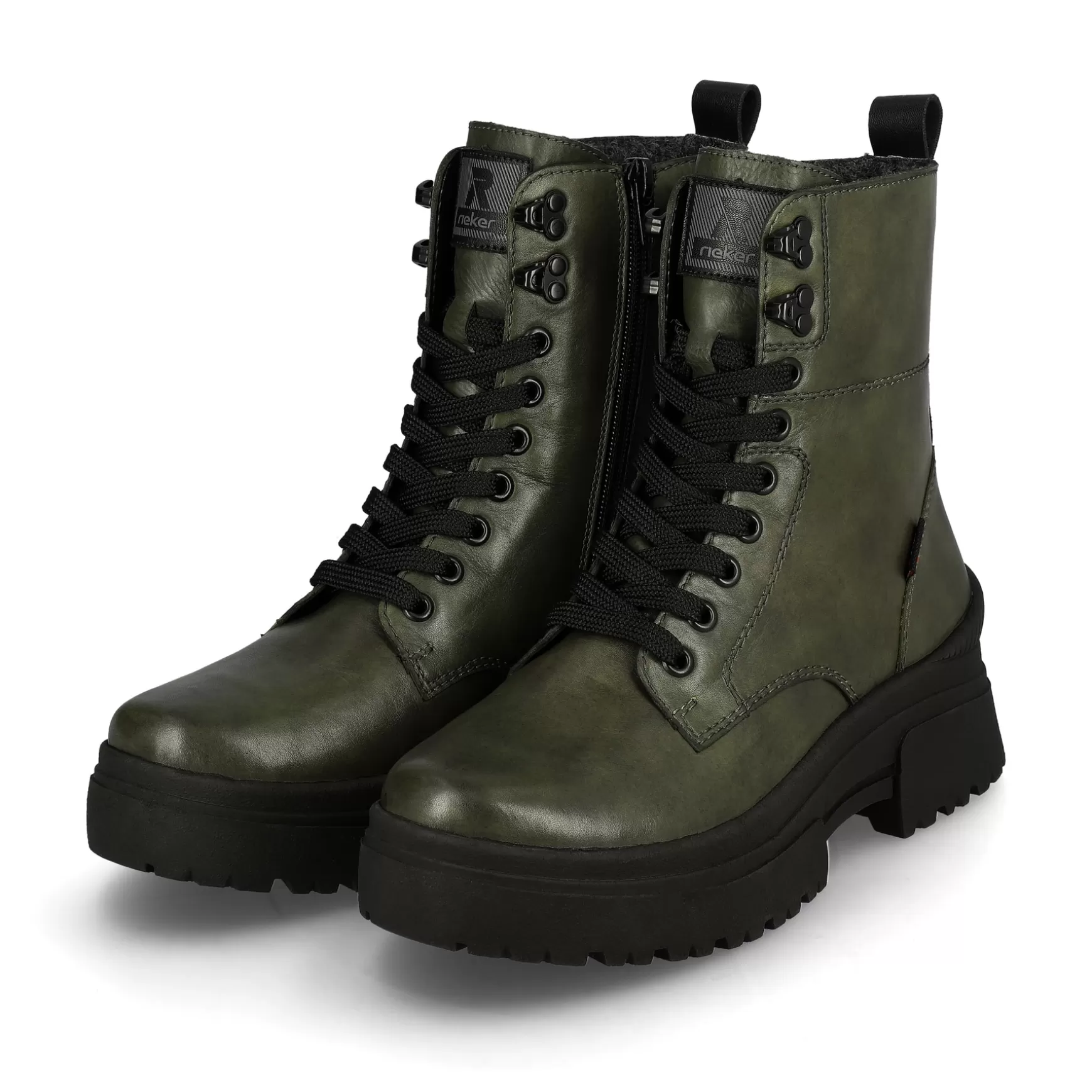 Women'S Corded Boots Army Green Black-Rieker New