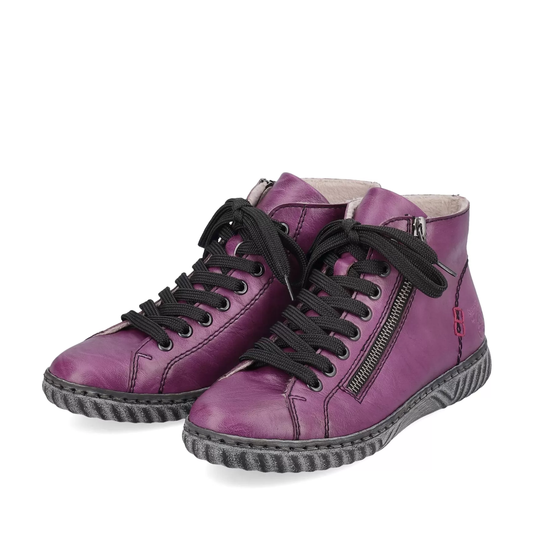 Women'S Corded Boots Aubergine-Black-Rieker Clearance