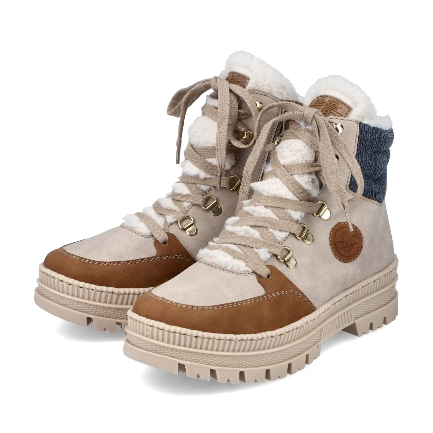 Women'S Corded Boots Beige Noisette-Rieker Flash Sale