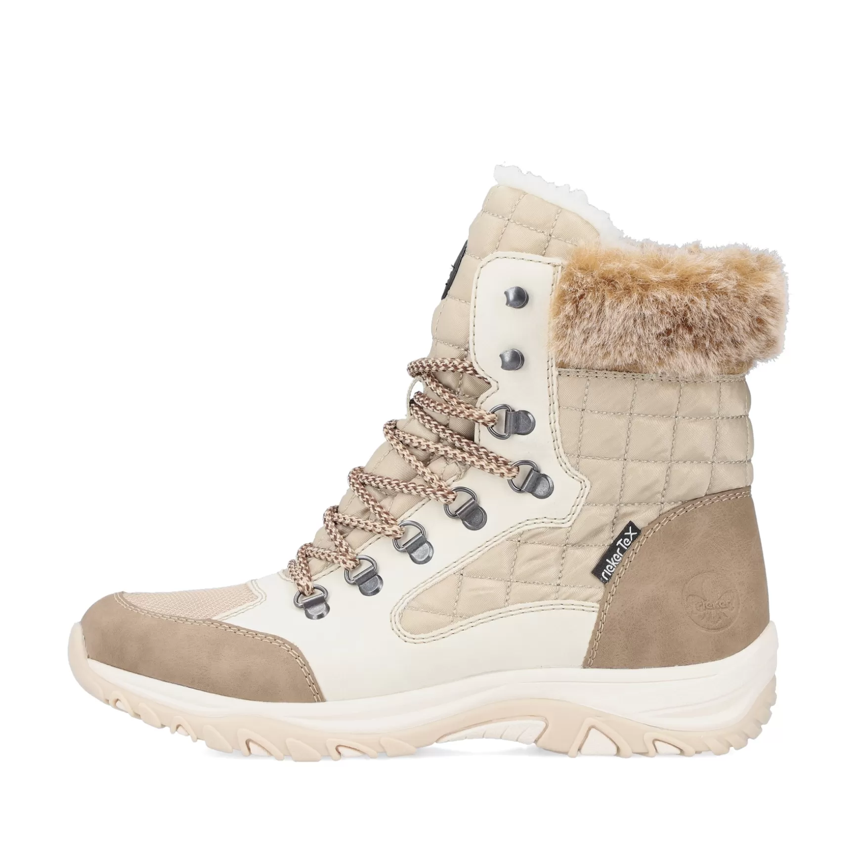 Women'S Corded Boots Brown Beige-Rieker Clearance