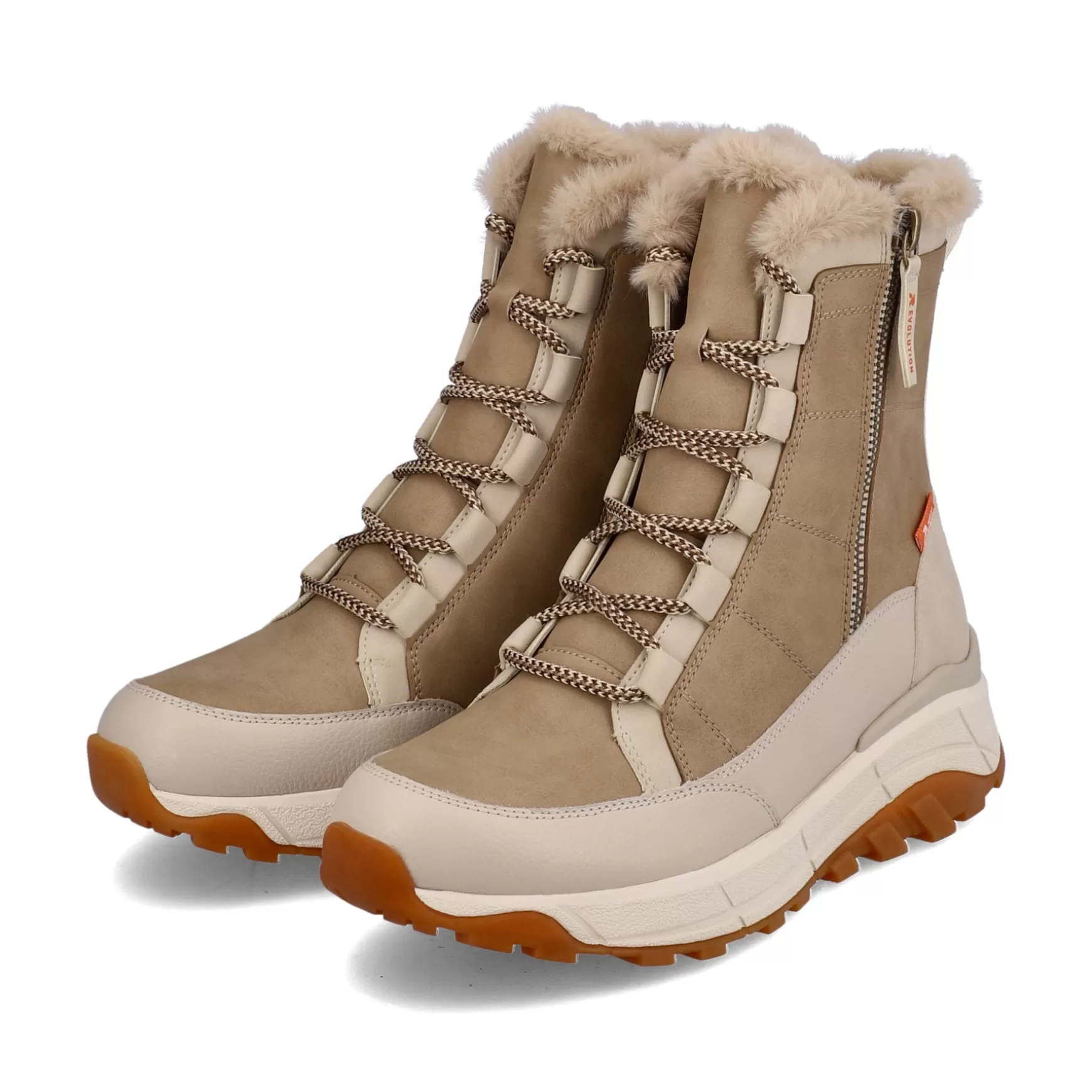 Women'S Corded Boots Cream Beige-Rieker Best