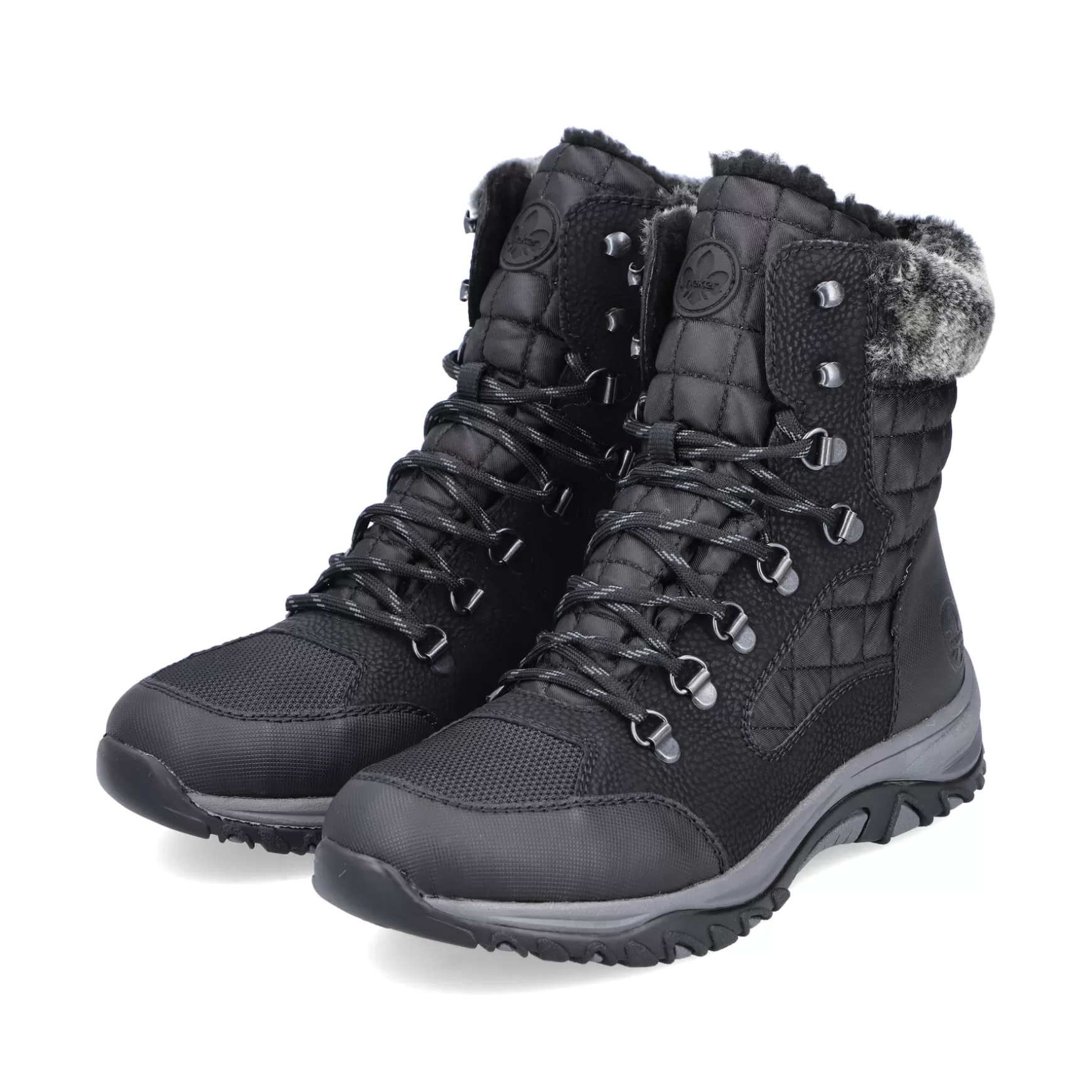 Women'S Corded Boots Deep Black-Rieker Cheap