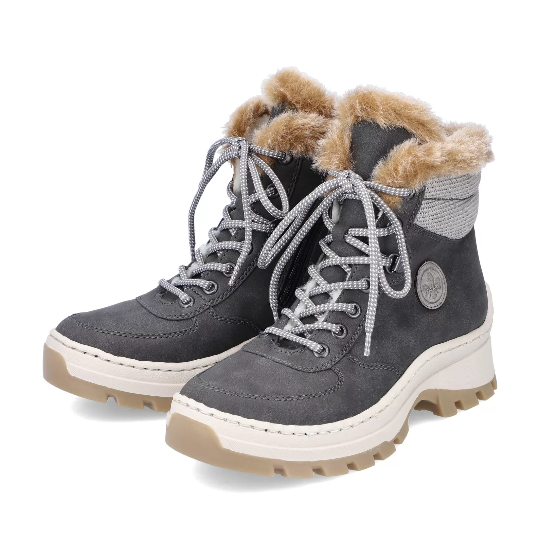 Women'S Corded Boots Granite Gray-Rieker Fashion