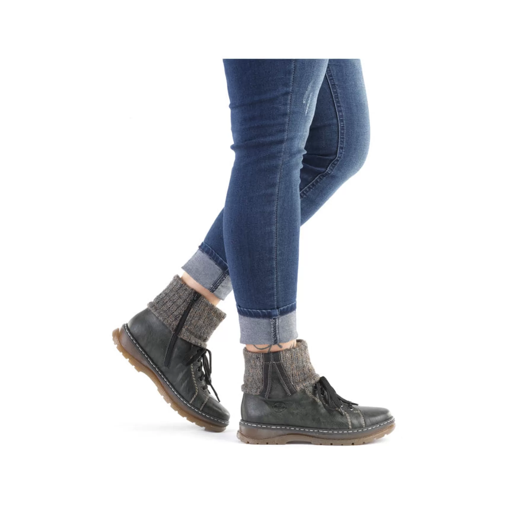 Women'S Corded Boots In Green Grey-Rieker Online