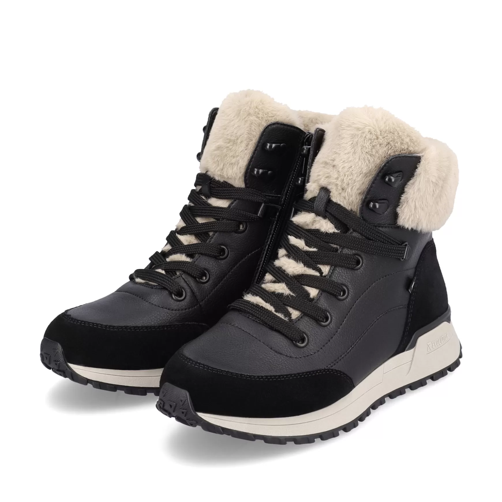 Women'S Corded Boots Midnight-Black Stone-Grey-Rieker Online