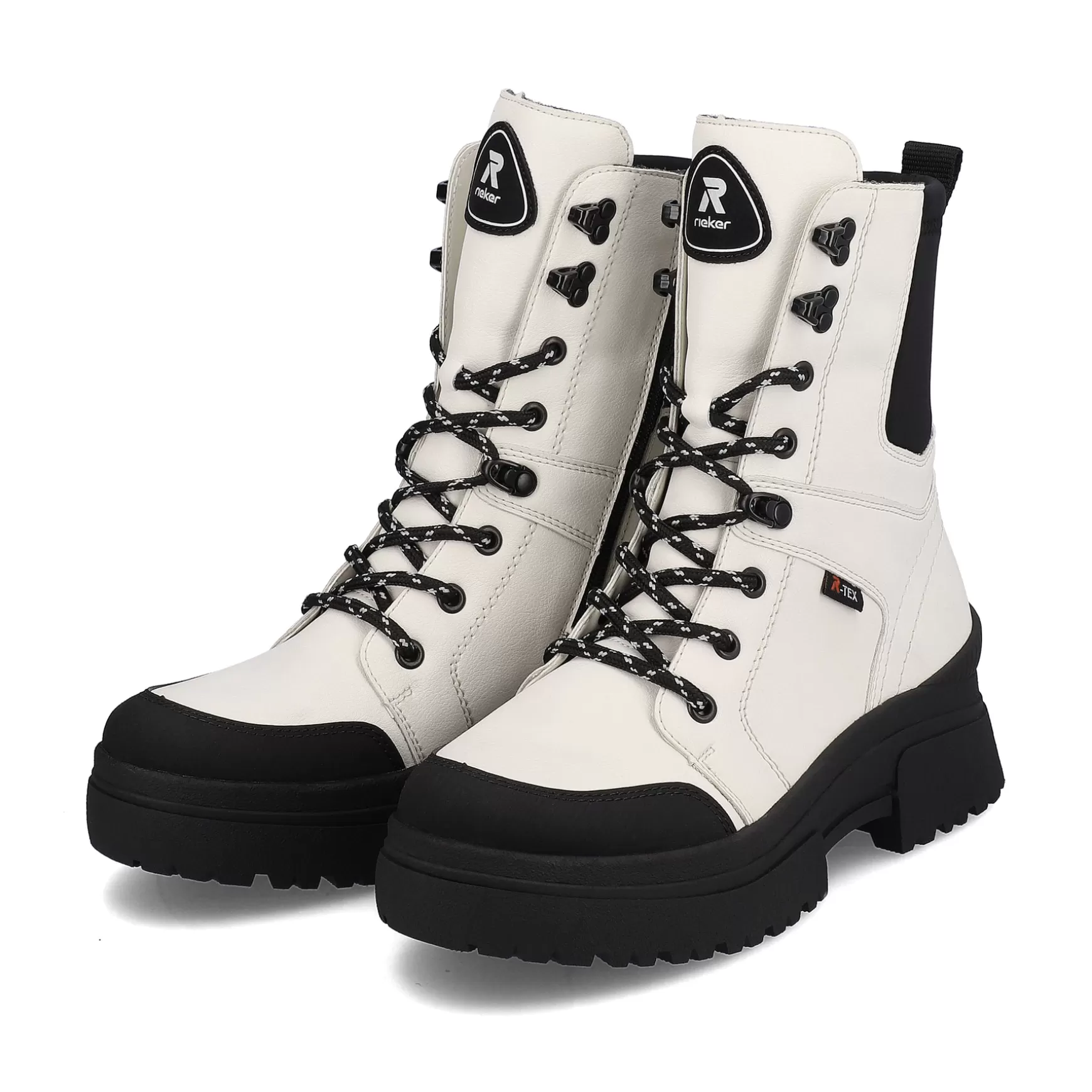 Women'S Corded Boots Snow-White Deep-Black-Rieker Shop