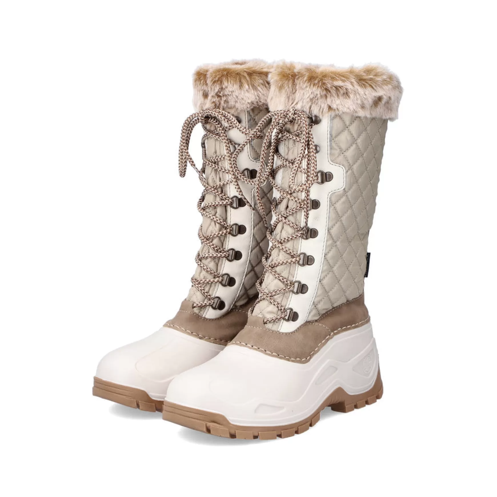 Women'S High-Shaft Boots Brown Beige-Rieker Outlet