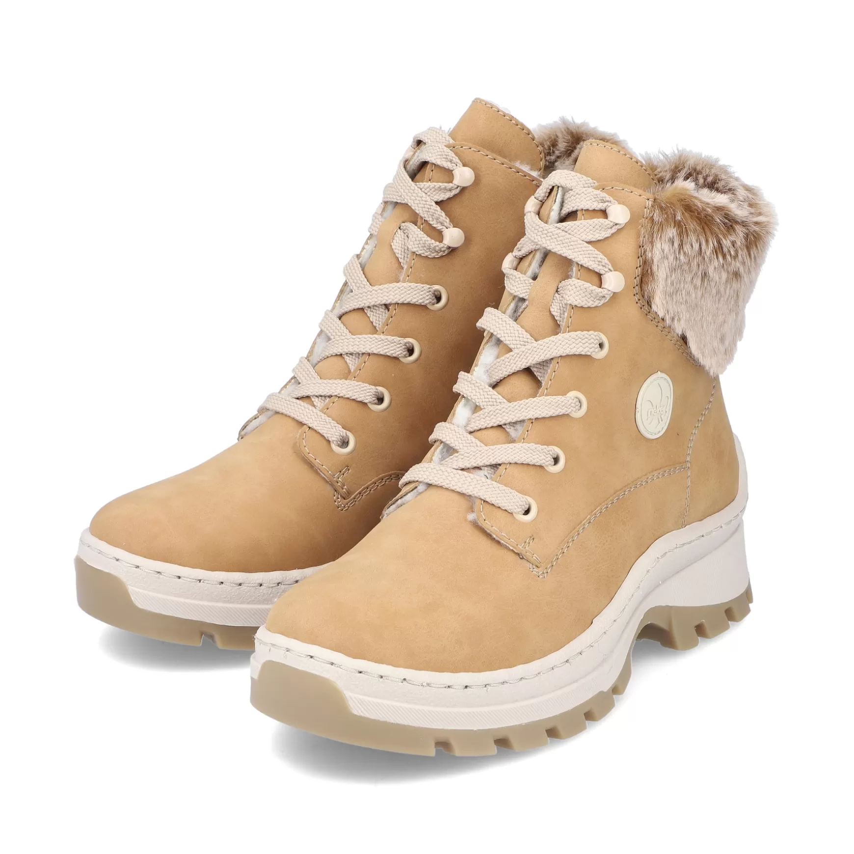 Women'S Laced Boots Caramel Brown-Rieker Discount