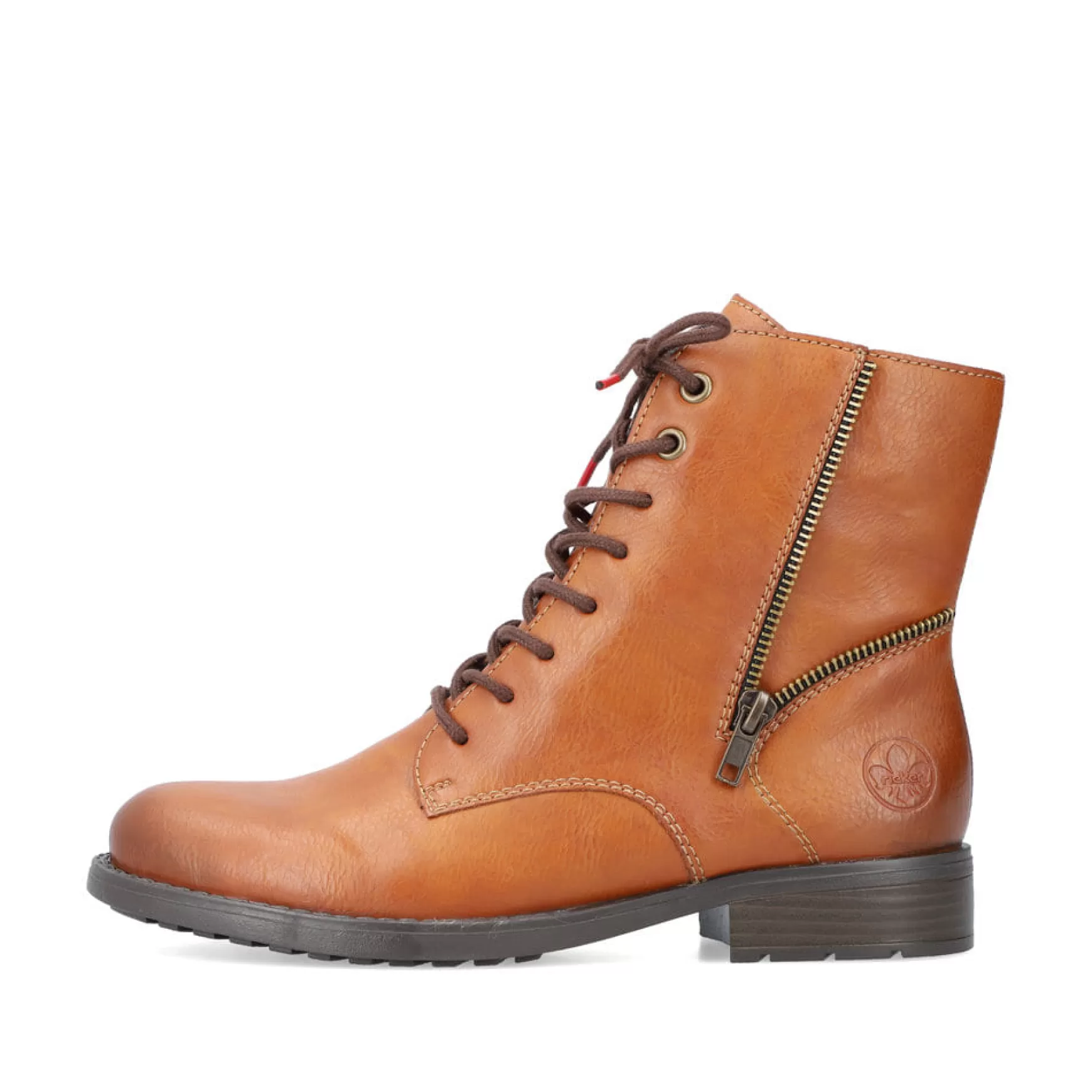 Women'S Laced Boots Caramel Brown-Rieker Best Sale