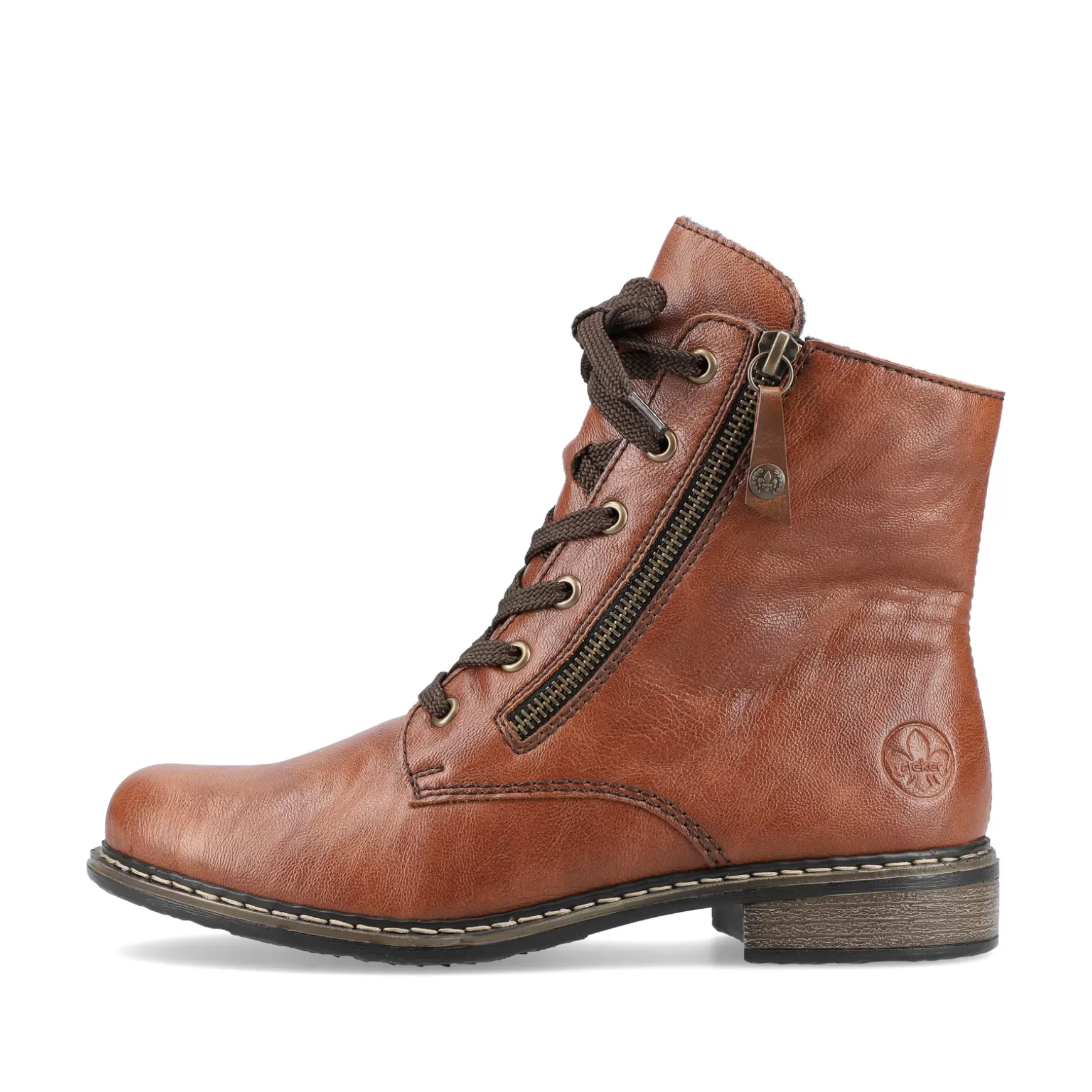 Women'S Laced Boots Caramel Brown-Rieker Clearance