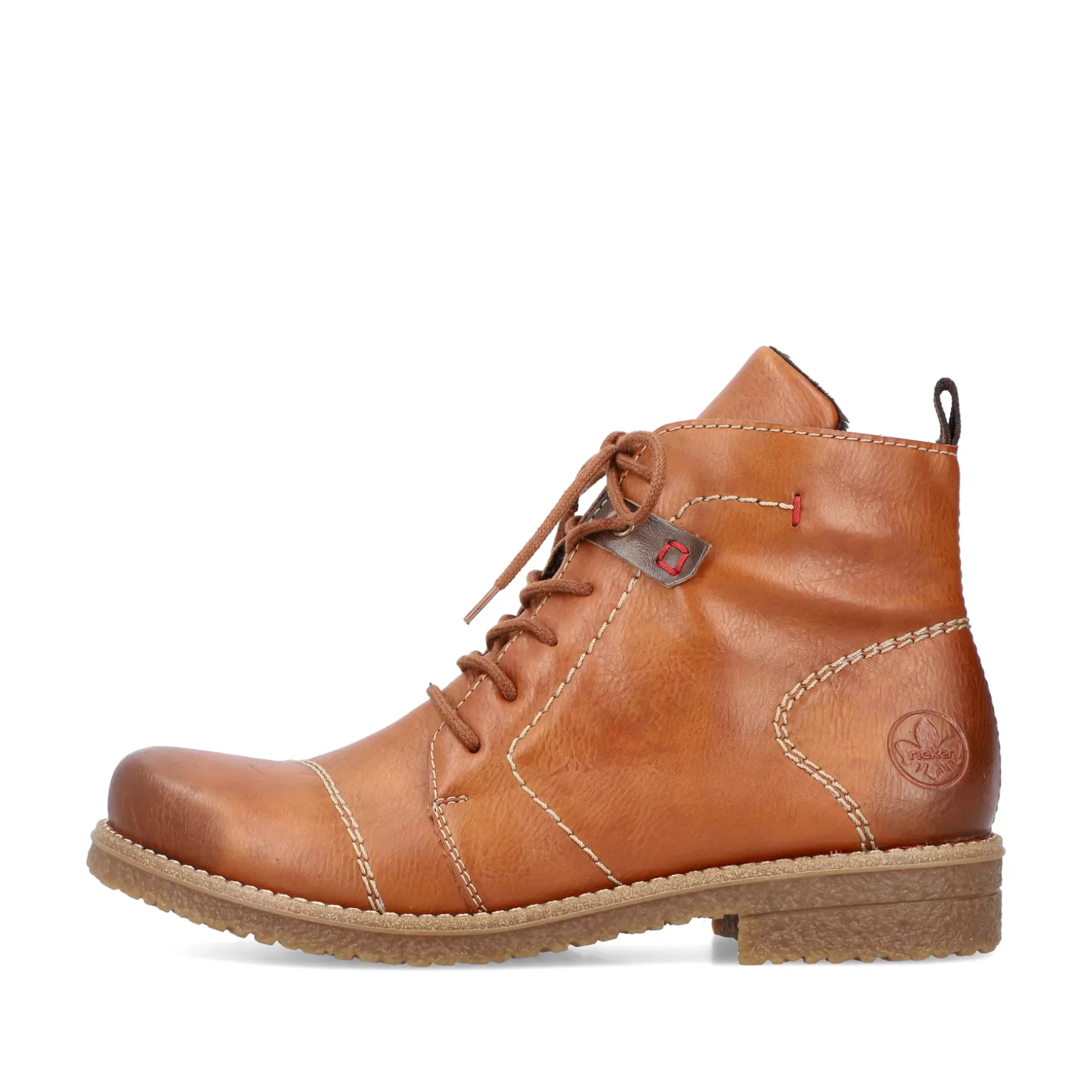 Women'S Laced Boots Caramel Brown-Rieker Discount