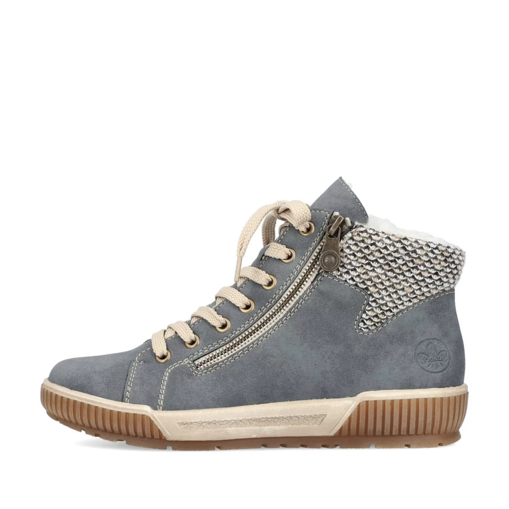 Women'S Lace-Up Shoes Blue-Gray-Rieker Flash Sale