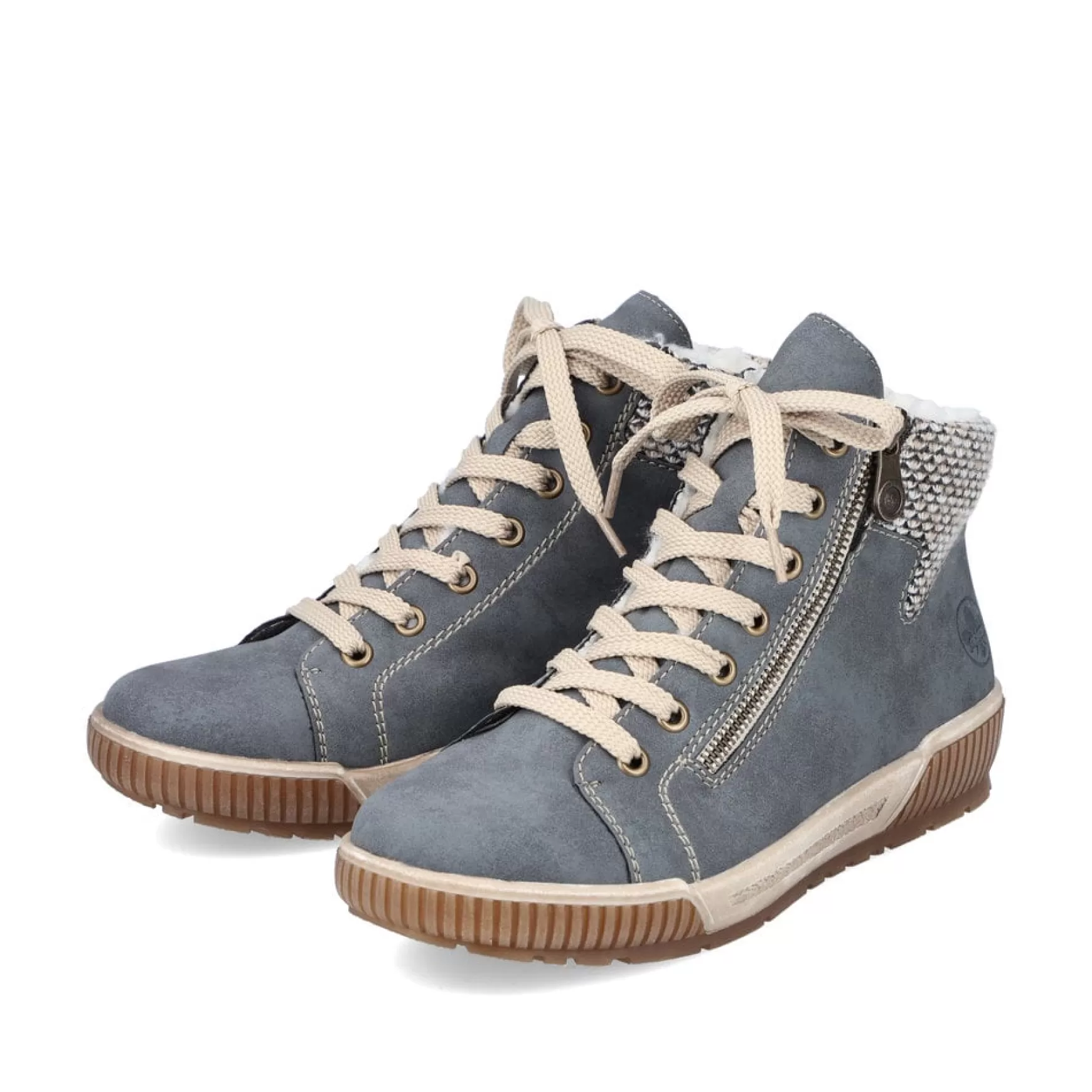 Women'S Lace-Up Shoes Blue-Gray-Rieker Flash Sale