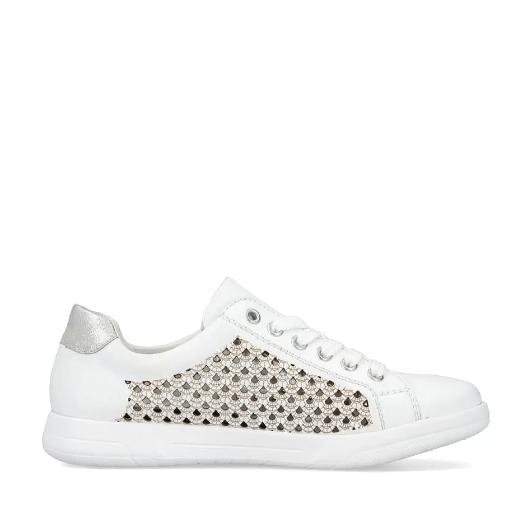 Women'S Lace-Up Shoes Crystal White-Rieker Fashion