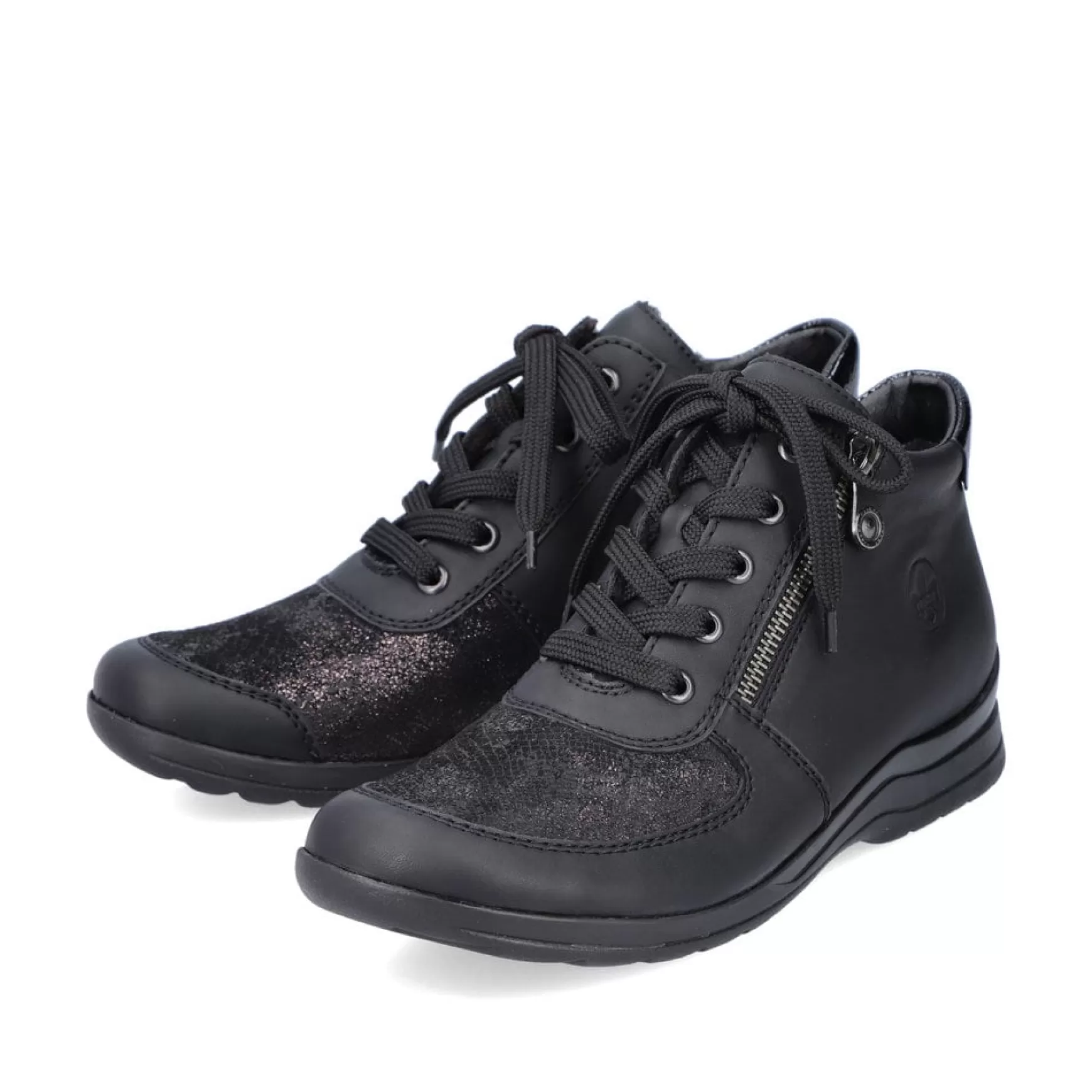 Women'S Lace-Up Shoes Deep Black-Rieker Sale