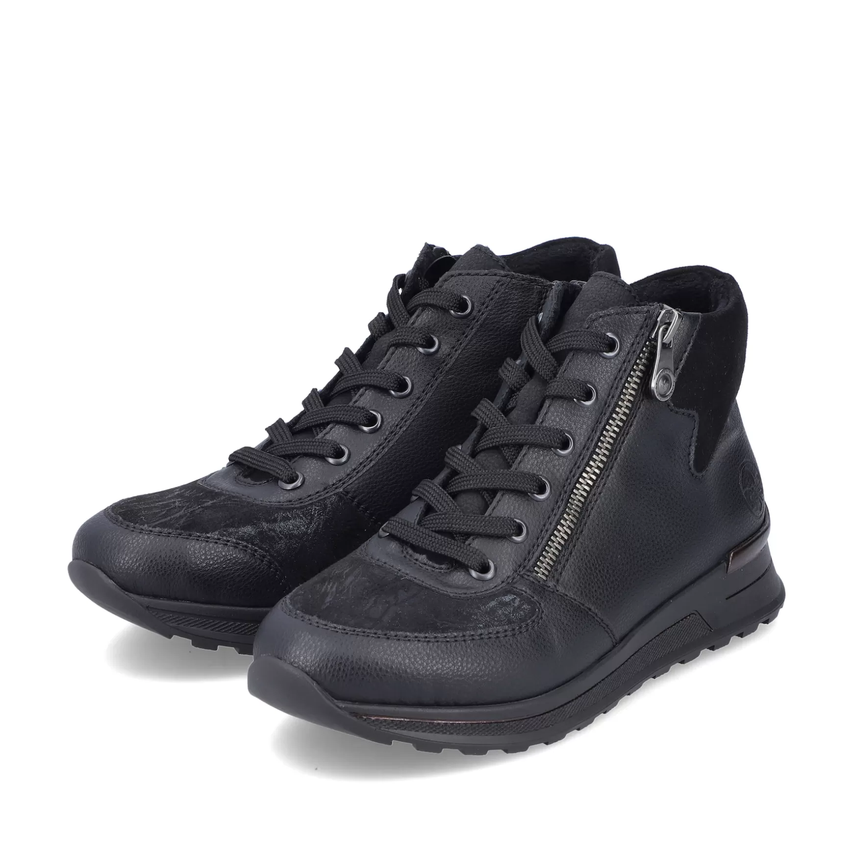 Women'S Lace-Up Shoes Deep Black-Rieker Best Sale