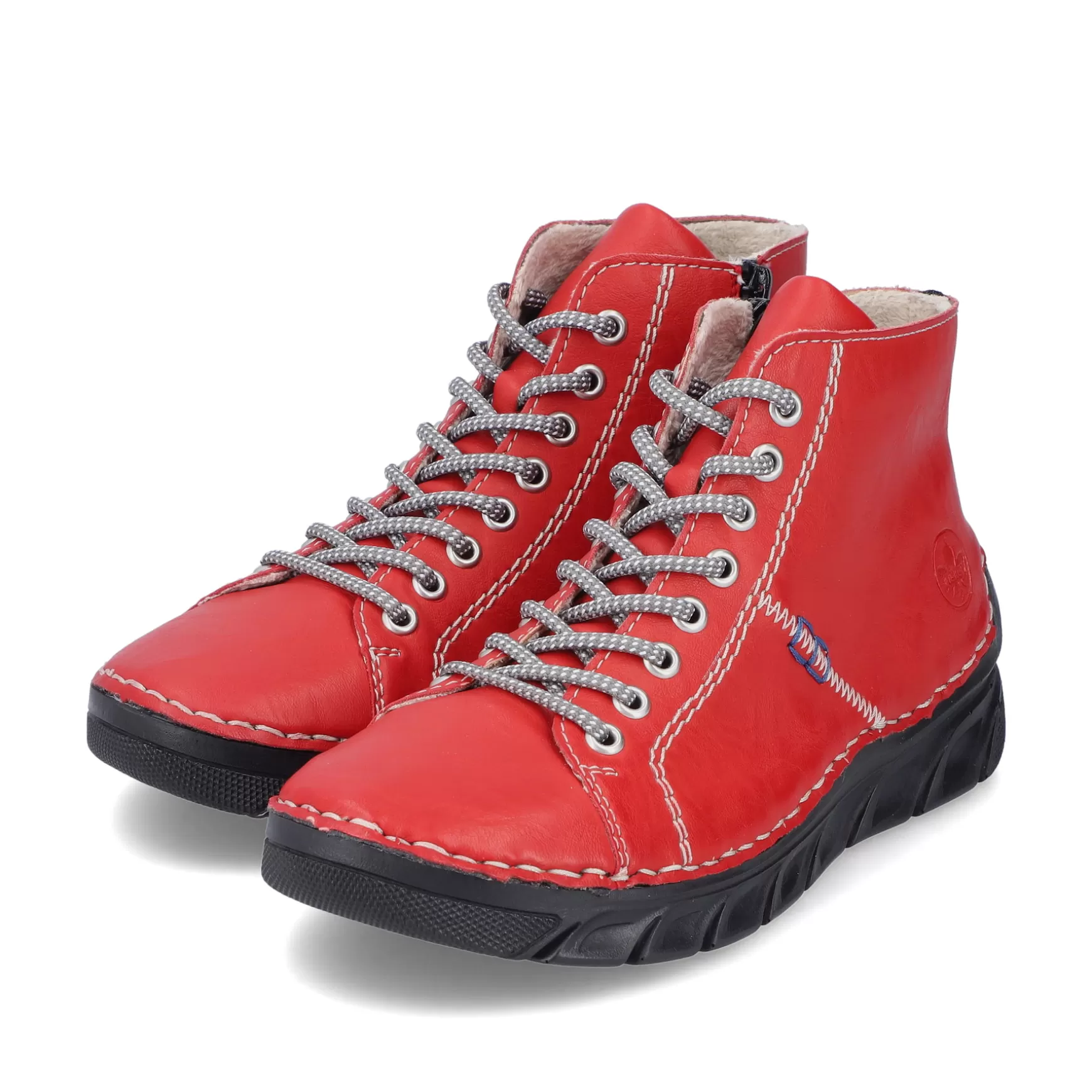 Women'S Lace-Up Shoes Fire Red-Rieker Shop