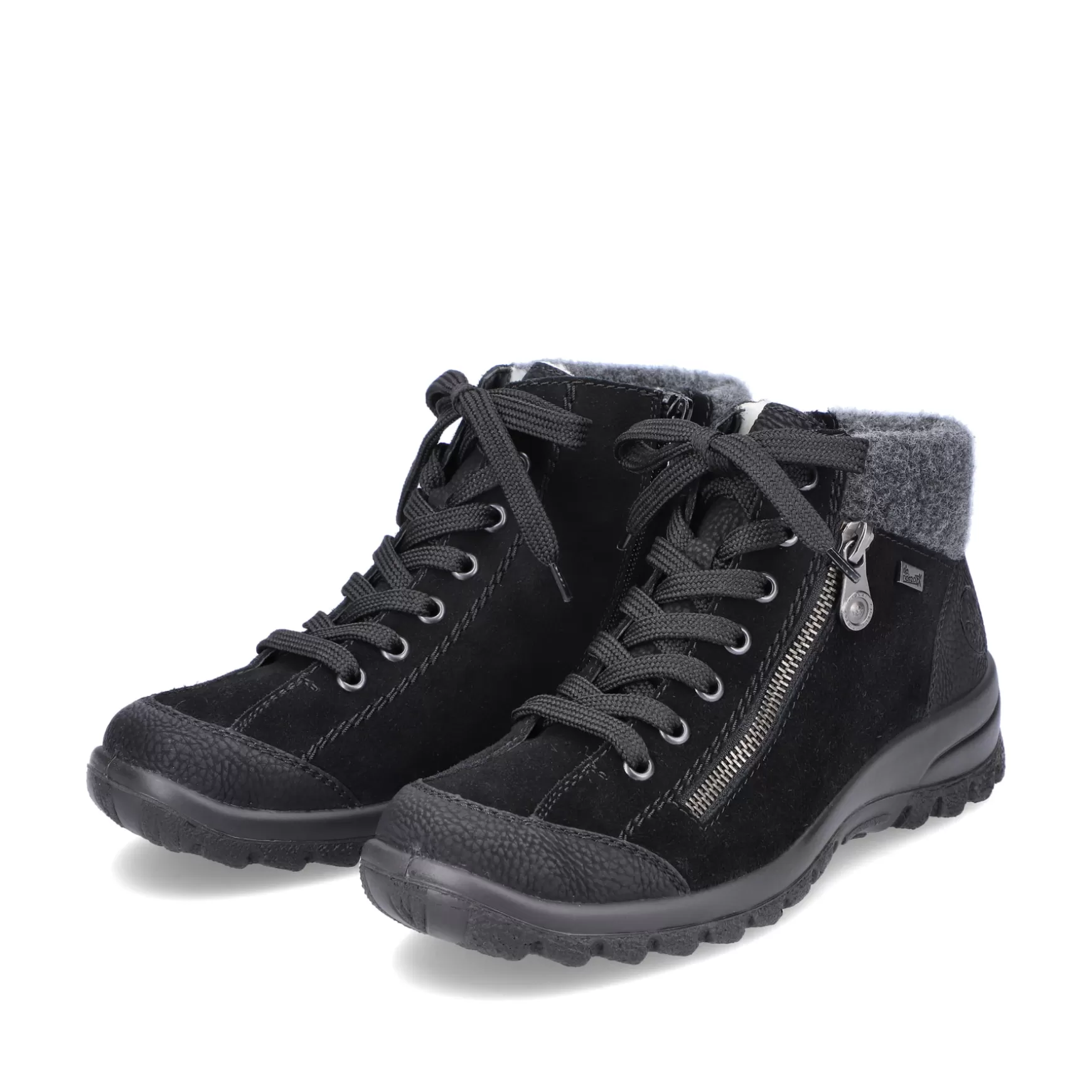 Women'S Lace-Up Shoes Graphite Black-Rieker Best