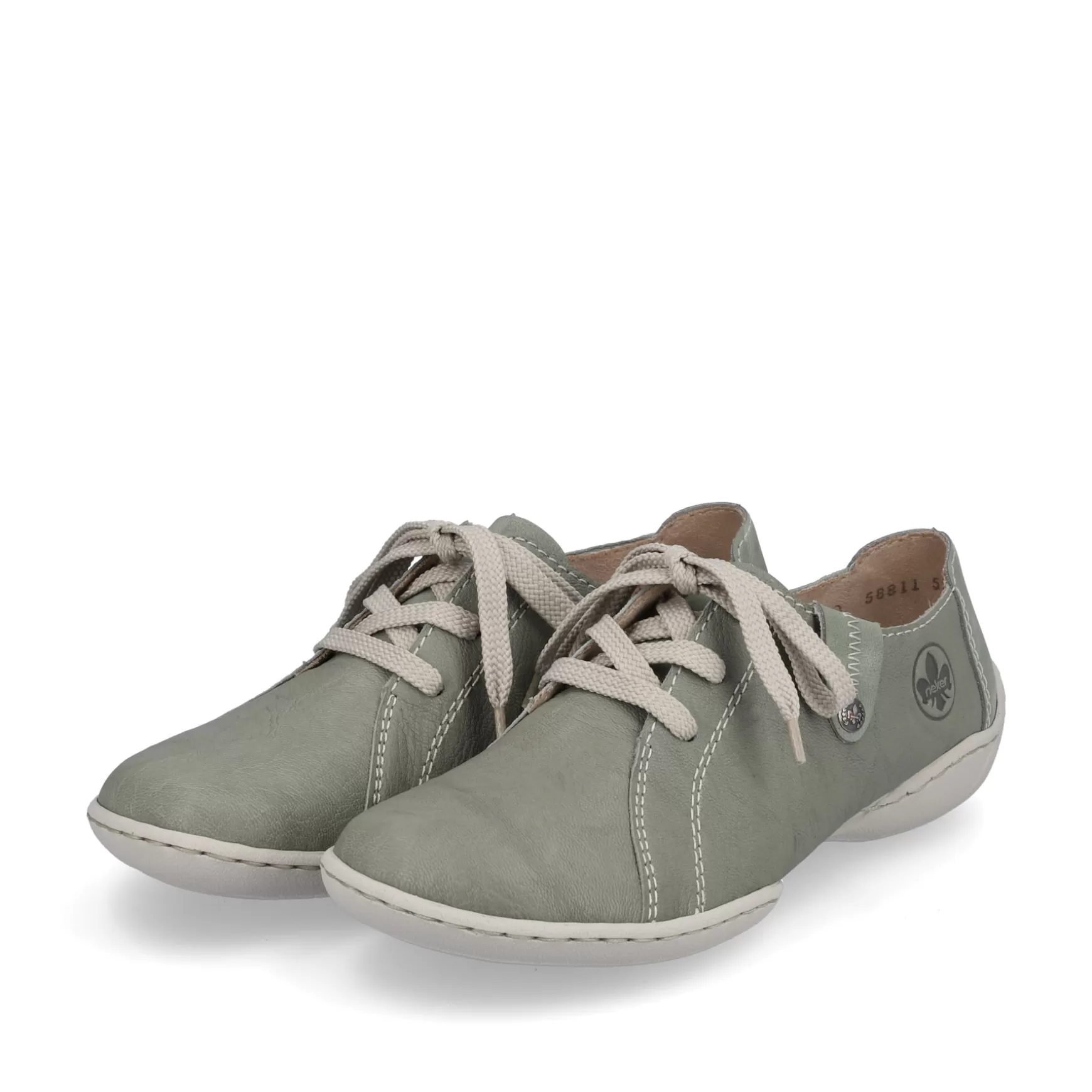 Women'S Lace-Up Shoes Green Gray-Rieker Discount