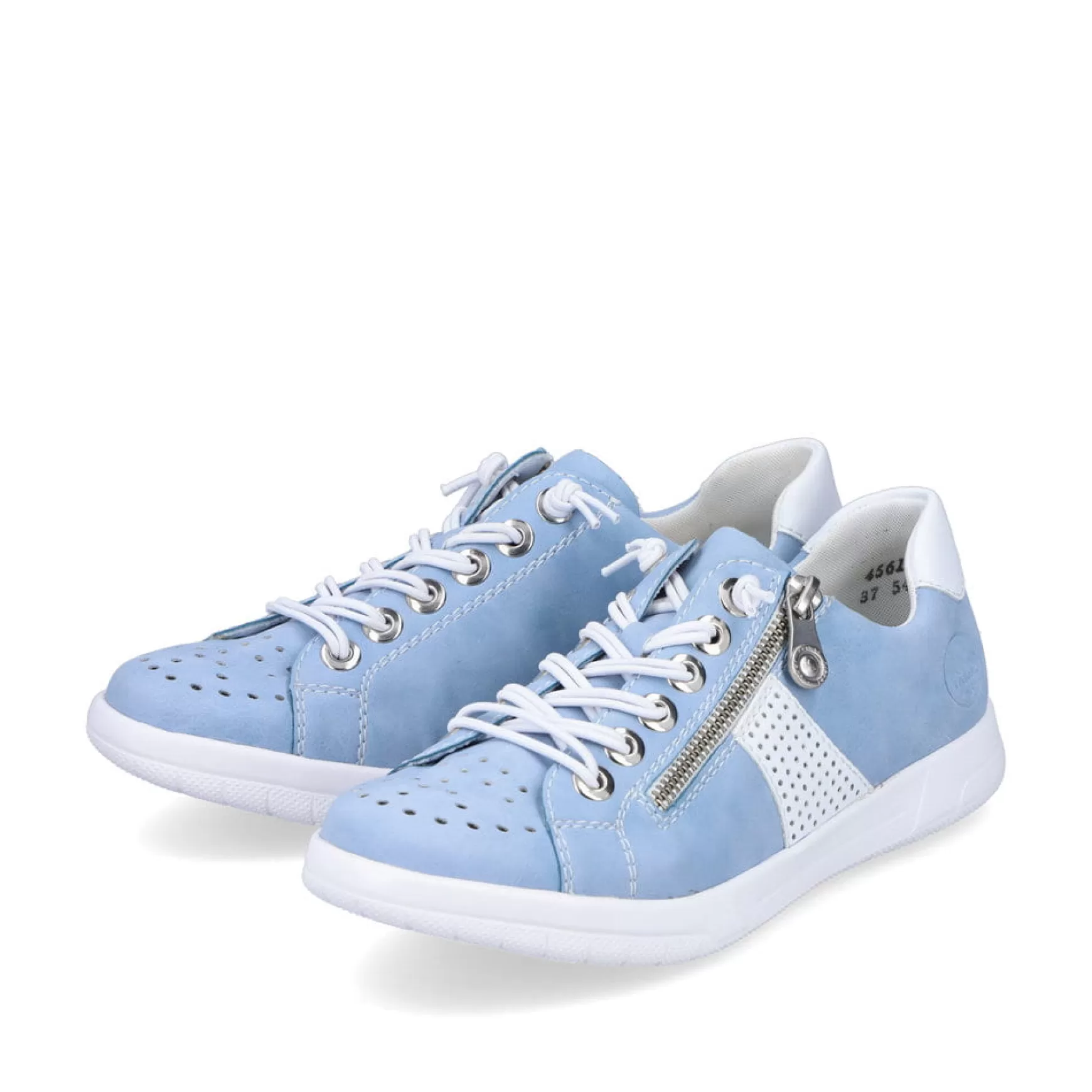 Women'S Lace-Up Shoes Sky Blue And White-Rieker New