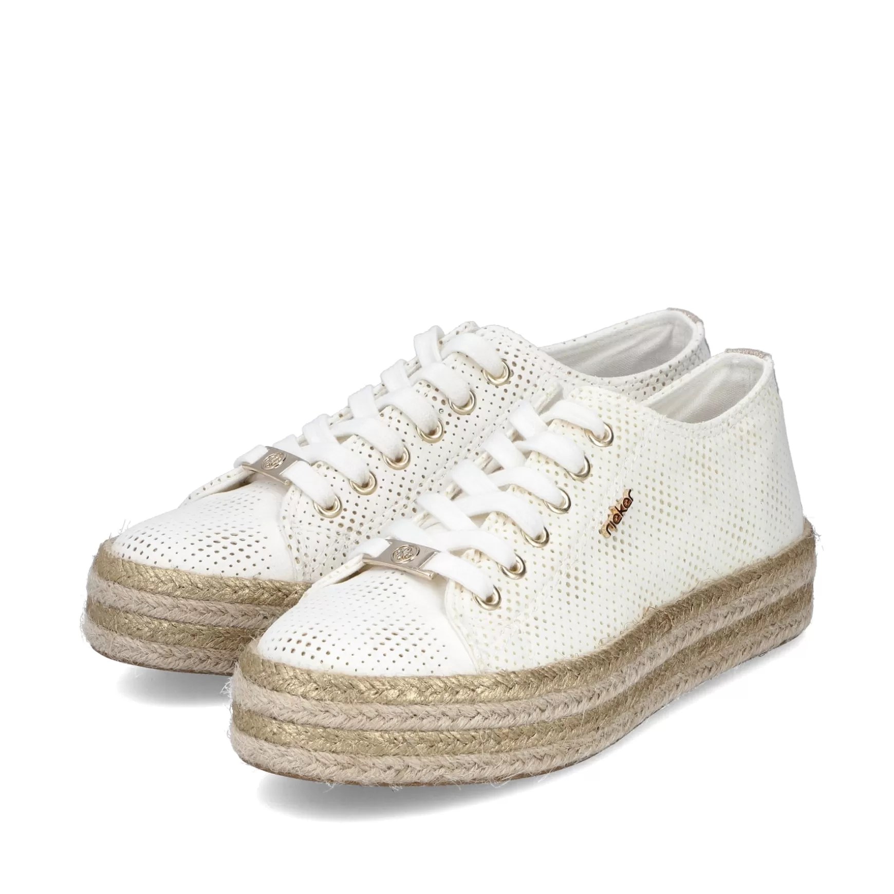 Women'S Lace-Up Shoes Swan White-Rieker Online