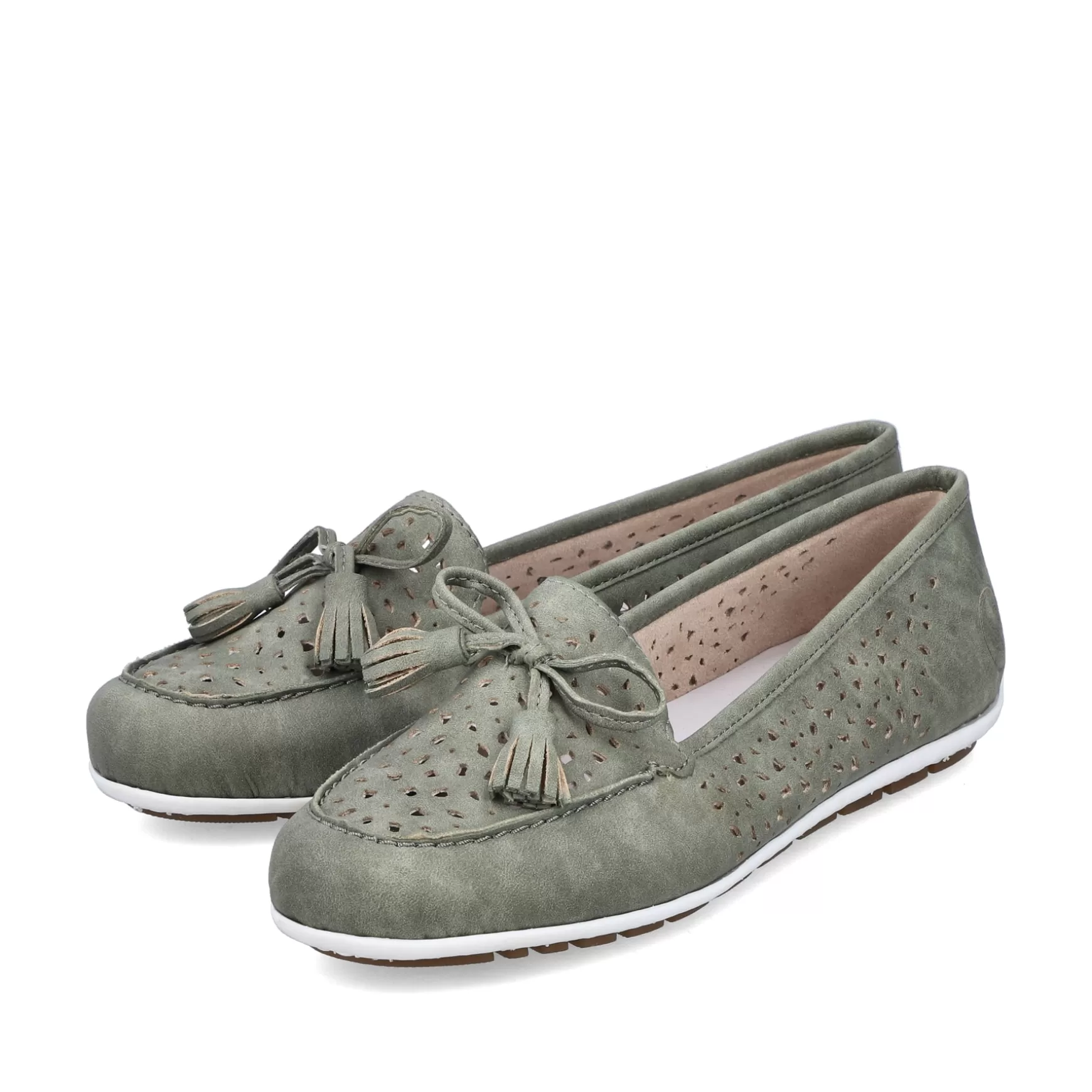 Women'S Loafers Green Grey-Rieker Clearance